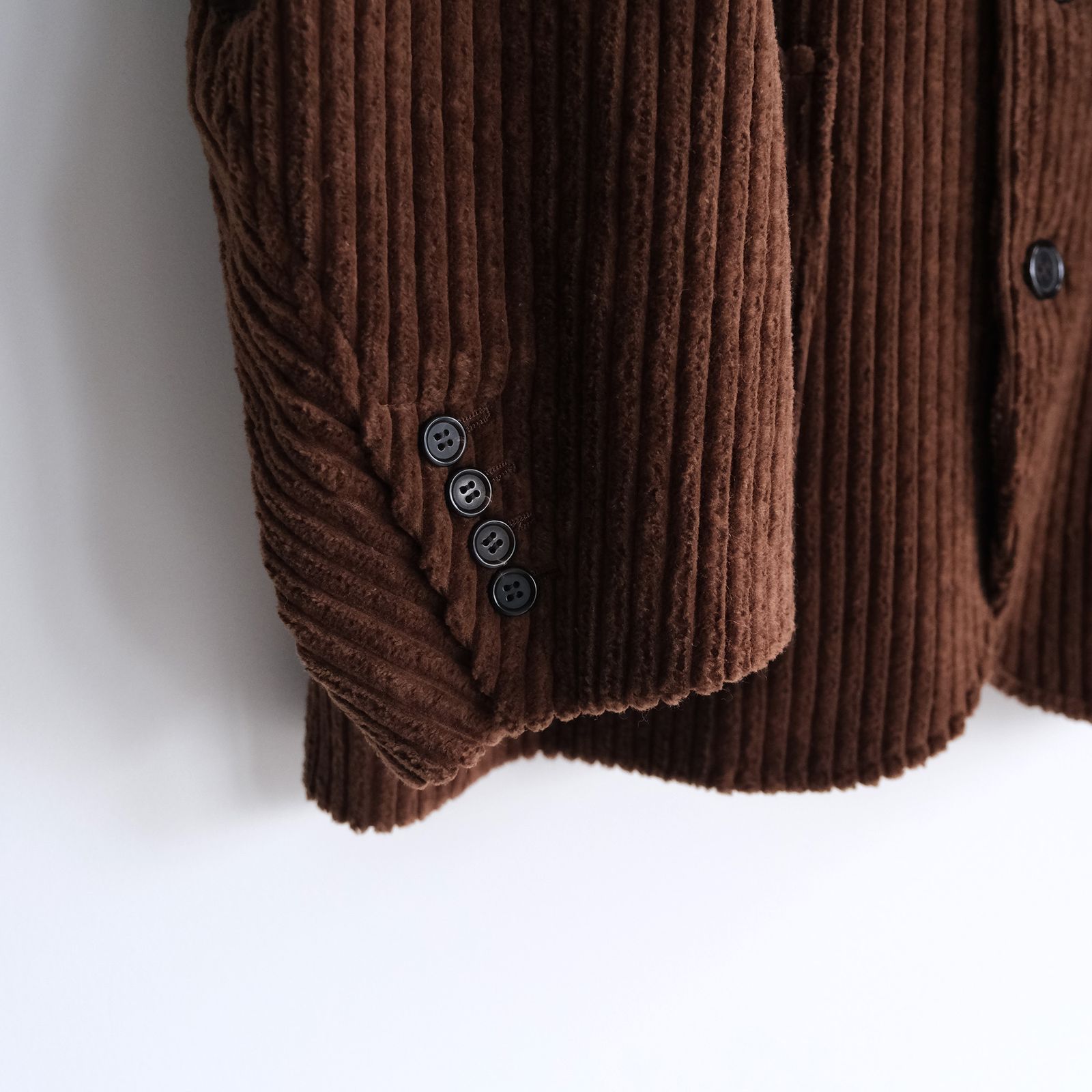 Corduroy Collarless Jacket -ジャケット-（Brown / ブラウン）