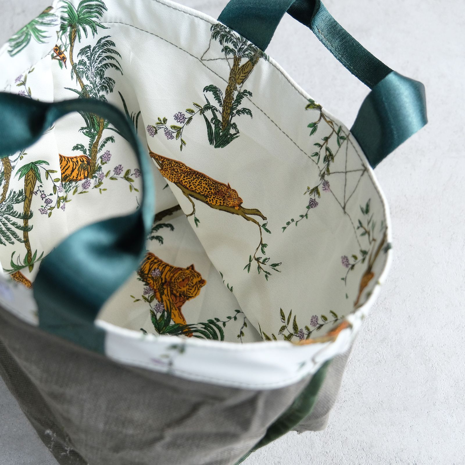 Vintage Tent Fabric W Printed Pattern Bag -バッグ-（jungle /ジャングル）