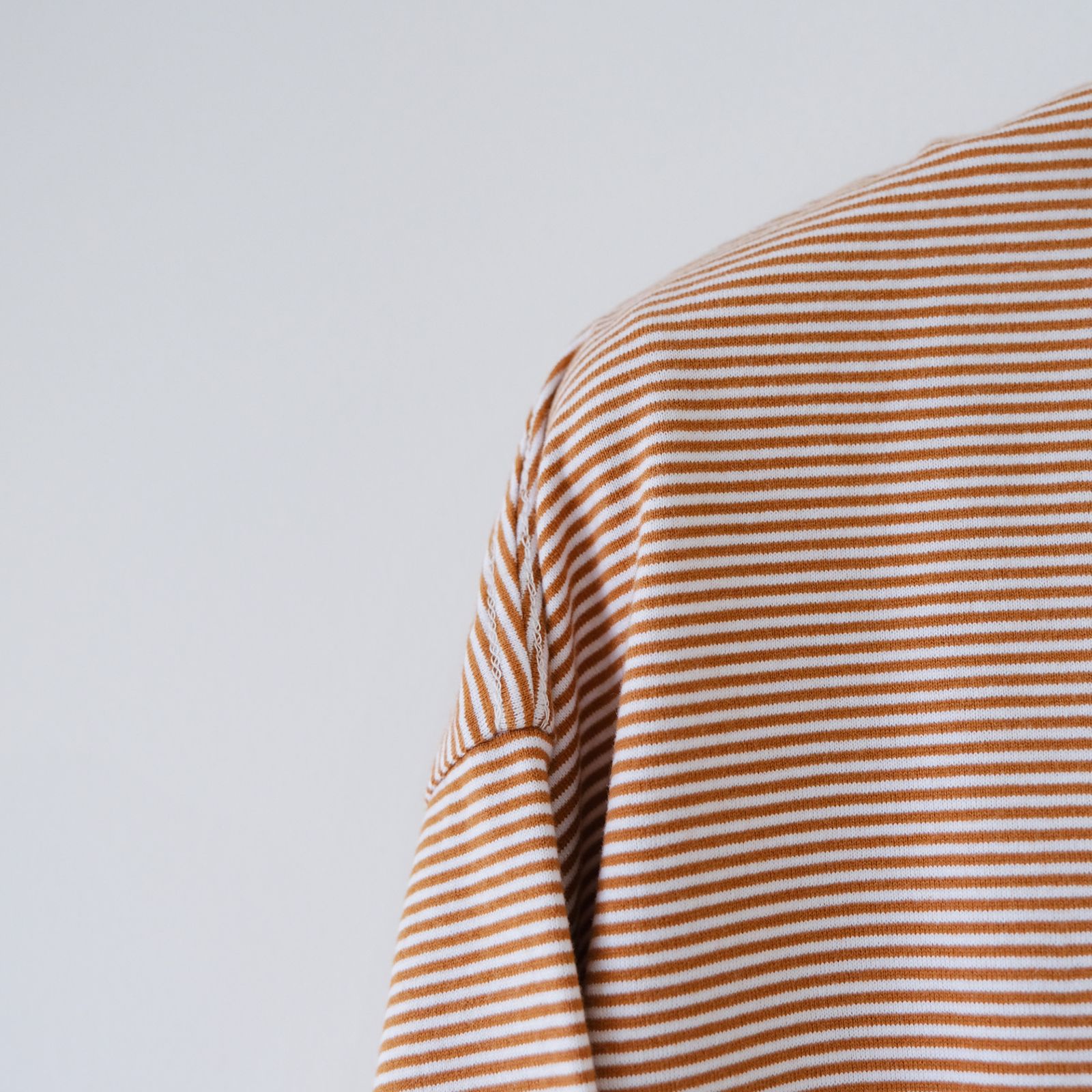 Yururi Tee Border 3/4 -Tシャツ-（Beige×White / ベージュ×ホワイト）