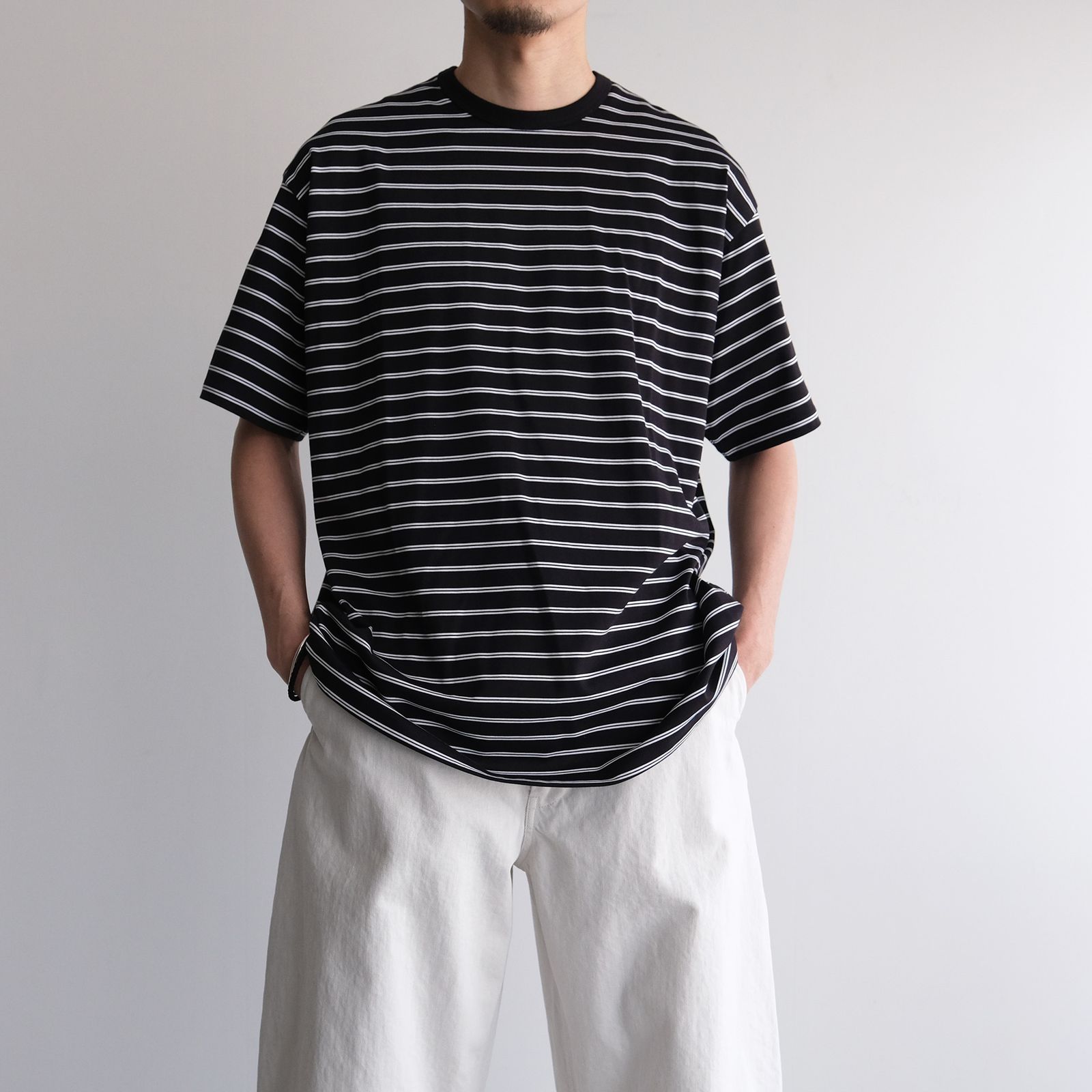 Tri Spun Border S/S Tee -Tシャツ-（Black×White / ブラック×ホワイト）GU261-70120B
