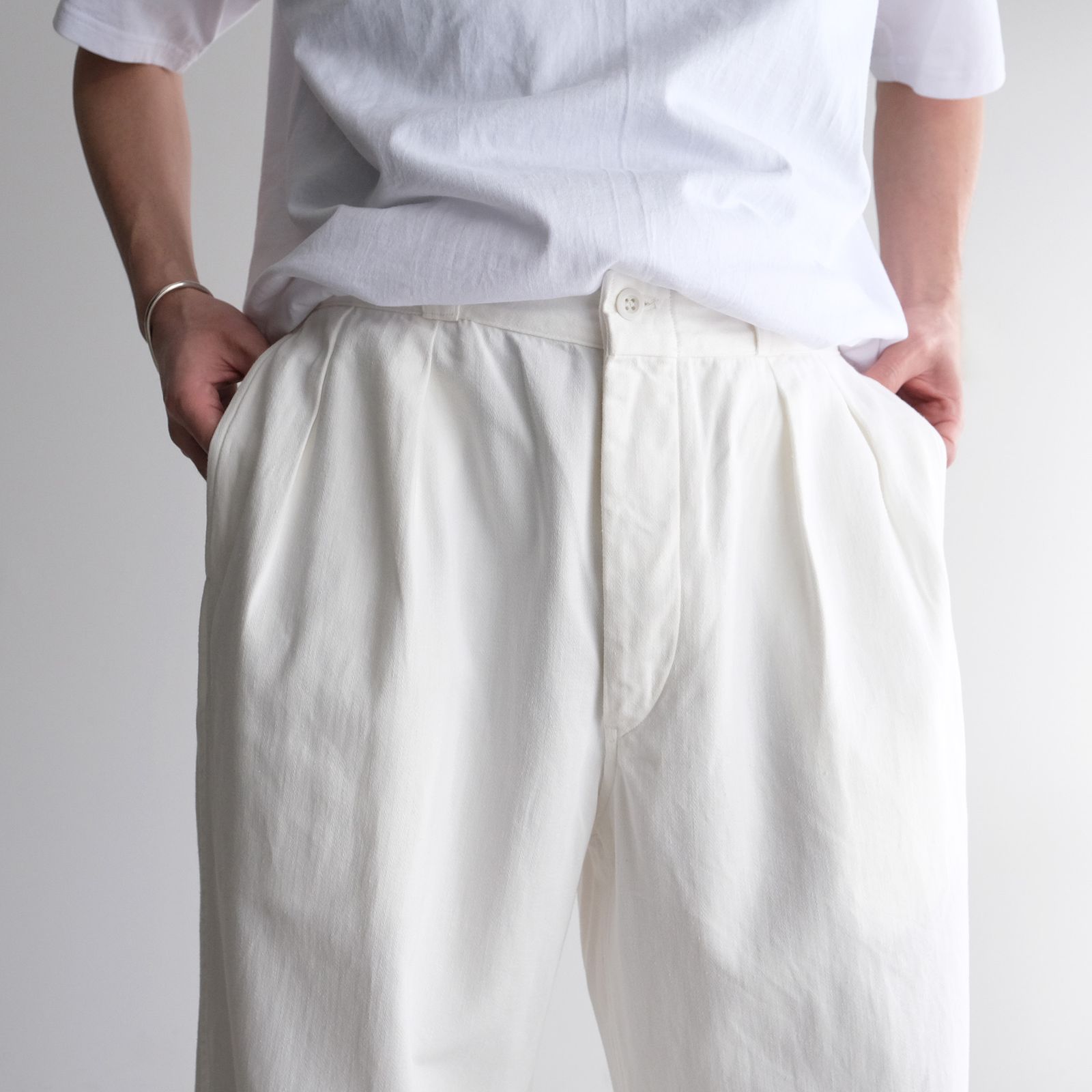 Satin Military Pants -パンツ-（Off White / オフホワイト）