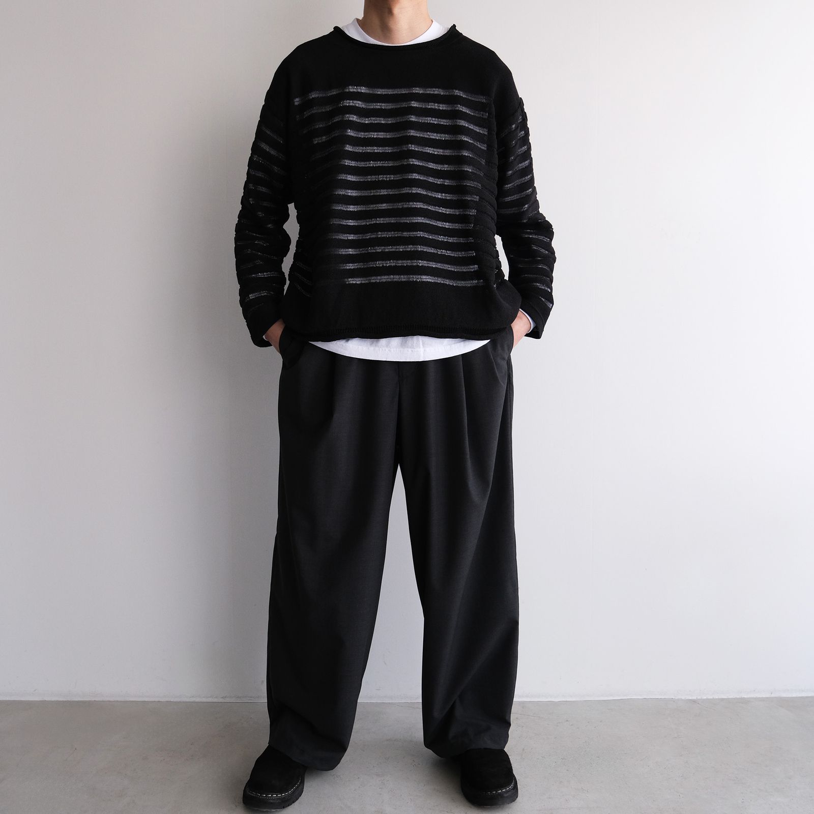 Panel Border Sweather -ニット-（Black / ブラック）