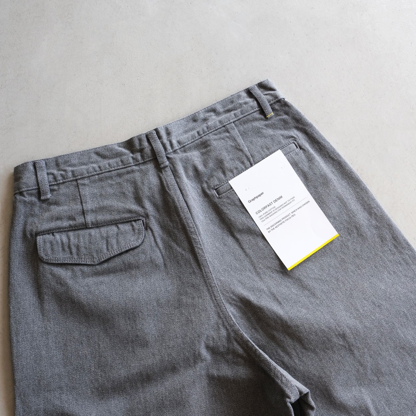 Graphpaper - Colorfast Denim Two Tuck Pants -パンツ-（Gray / グレー） | STACK STORE