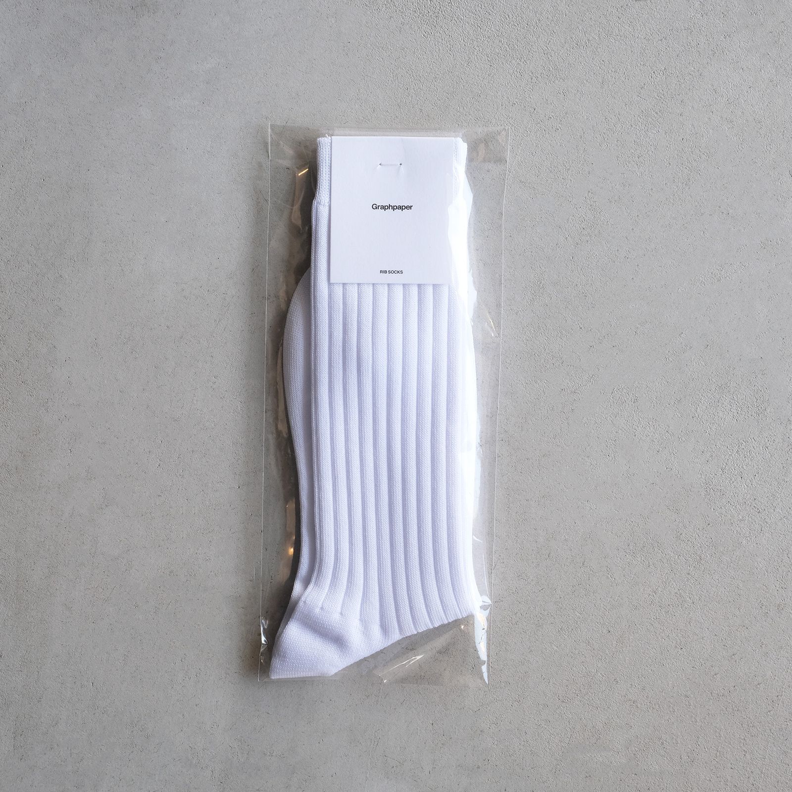 Graphpaper Rib Socks -ソックス-（White / ホワイト）GU261-90291B