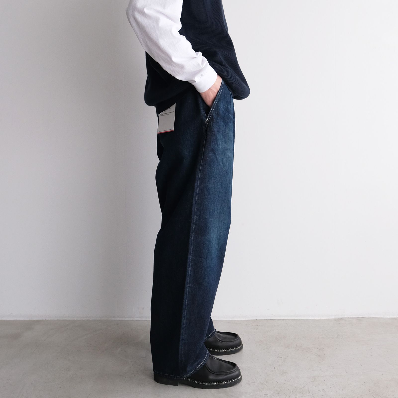 Selvage Denim Two Tuck Pants -デニムパンツ-（Indigo Dark Fade / インディゴダークフェード）GU261-40061DB