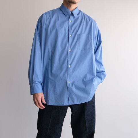 Broad L/S Oversized Regular Collar Shirt -シャツ-（Blue / ブルー）GM261-50001B