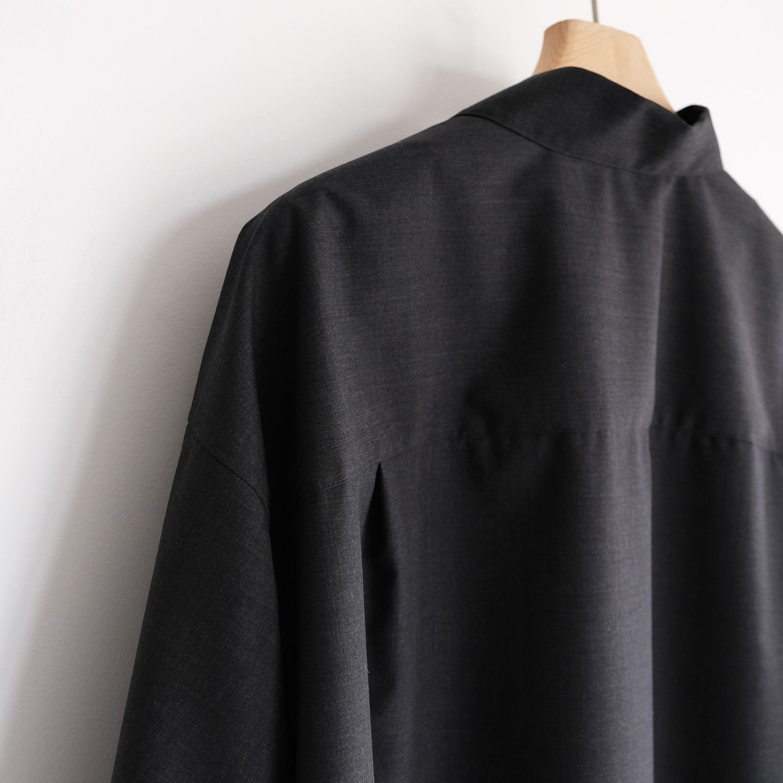 Fine Wool Heather L/S Skipper Shirt -シャツ-（Charcoal / チャコール）GU261-50320