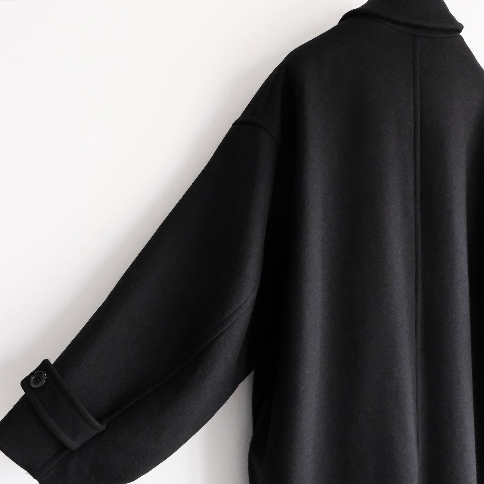 Light Melton Oversized Coat -コート-（Black / ブラック）GU263-10420B