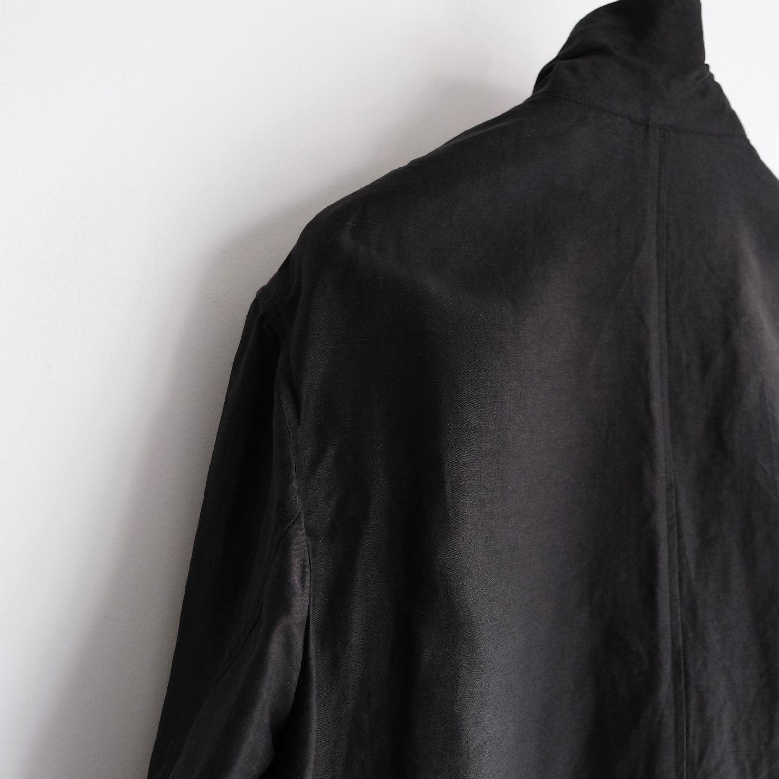 Linen Cupro Back Satin Work Jacket -ジャケット-（Black / ブラック）GM261-20370