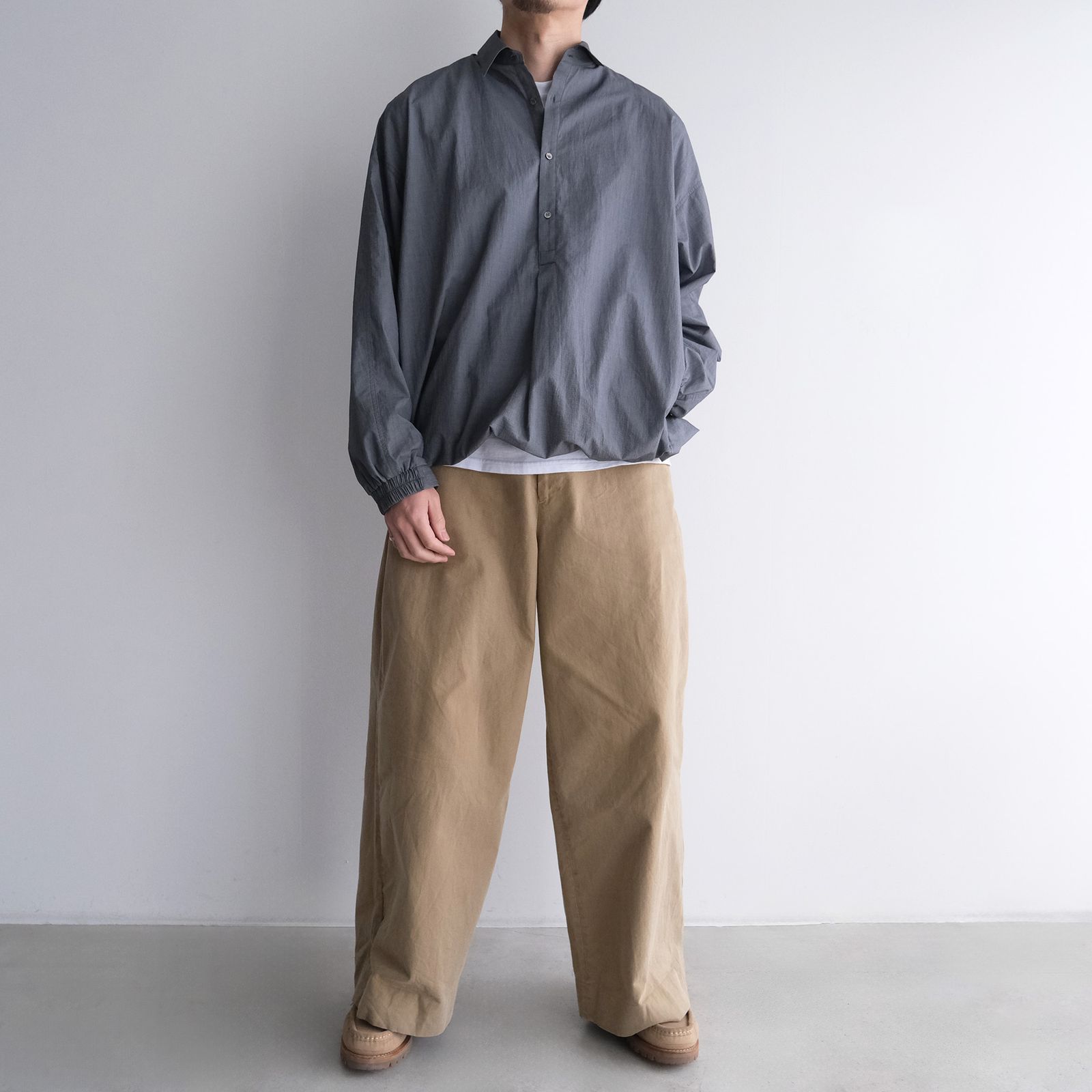 Seersucker Pullover Shirt -シャツ-（Gray / グレー）GU261-50445