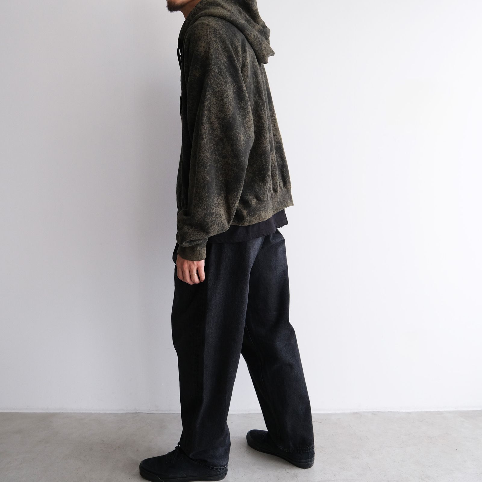 Hand Dye Twist Parka -パーカー-（Olive×Black / オリーブ×ブラック）