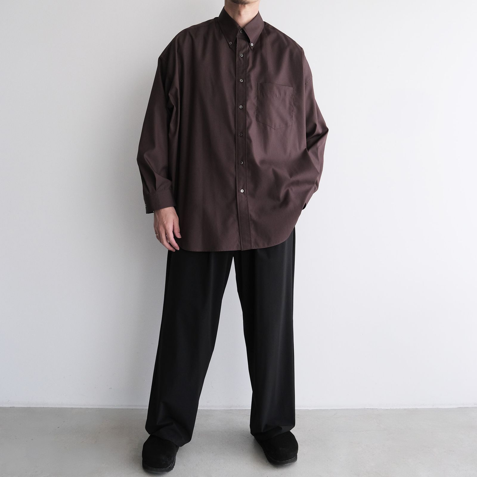 Easy Care Poplin L/S Oversized B.D Shirt -シャツ-（Brown / ブラウン）GM263-50620