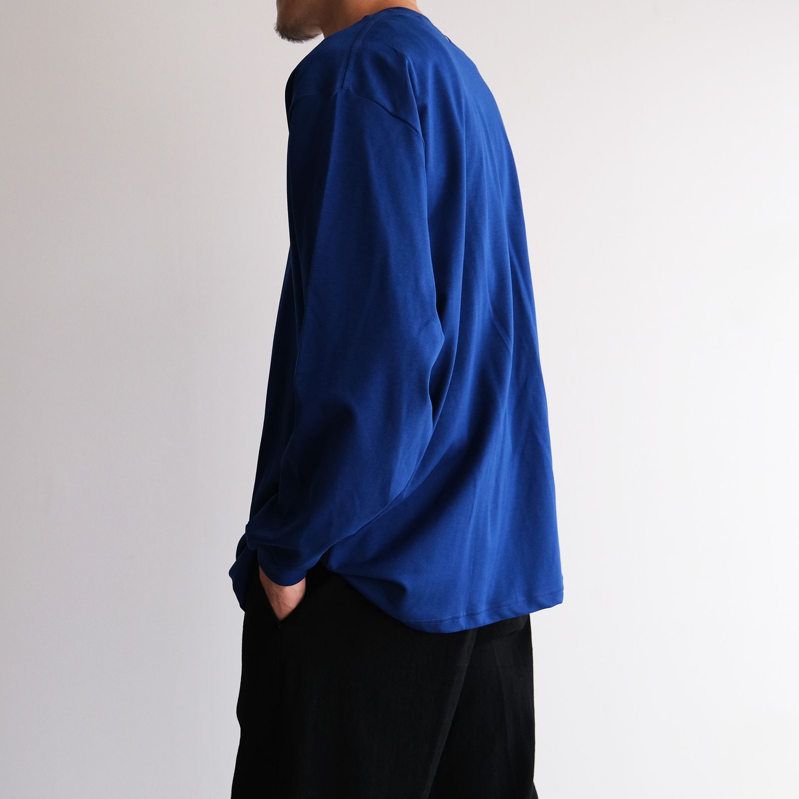 Brushed Mockrody Crew Neck L/S Tee -Tシャツ-（Blue / ブルー）