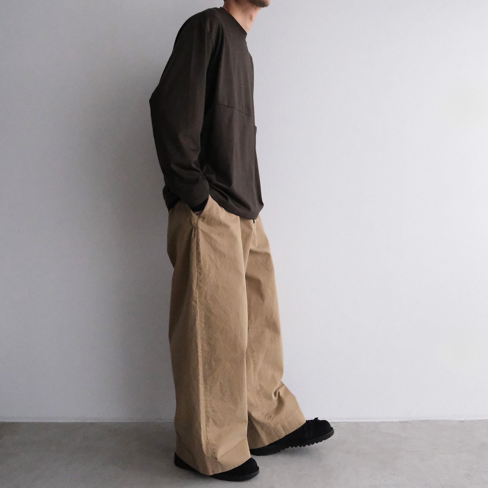 Chino High Waist Pants -パンツ-（Beige Used / ベージュ ユーズド）