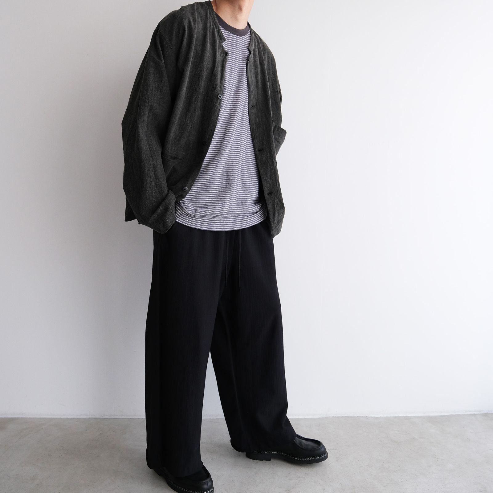 Old Border S/S T-Shirt -Tシャツ-（Charcoal×Purple / チャコール×パープル）