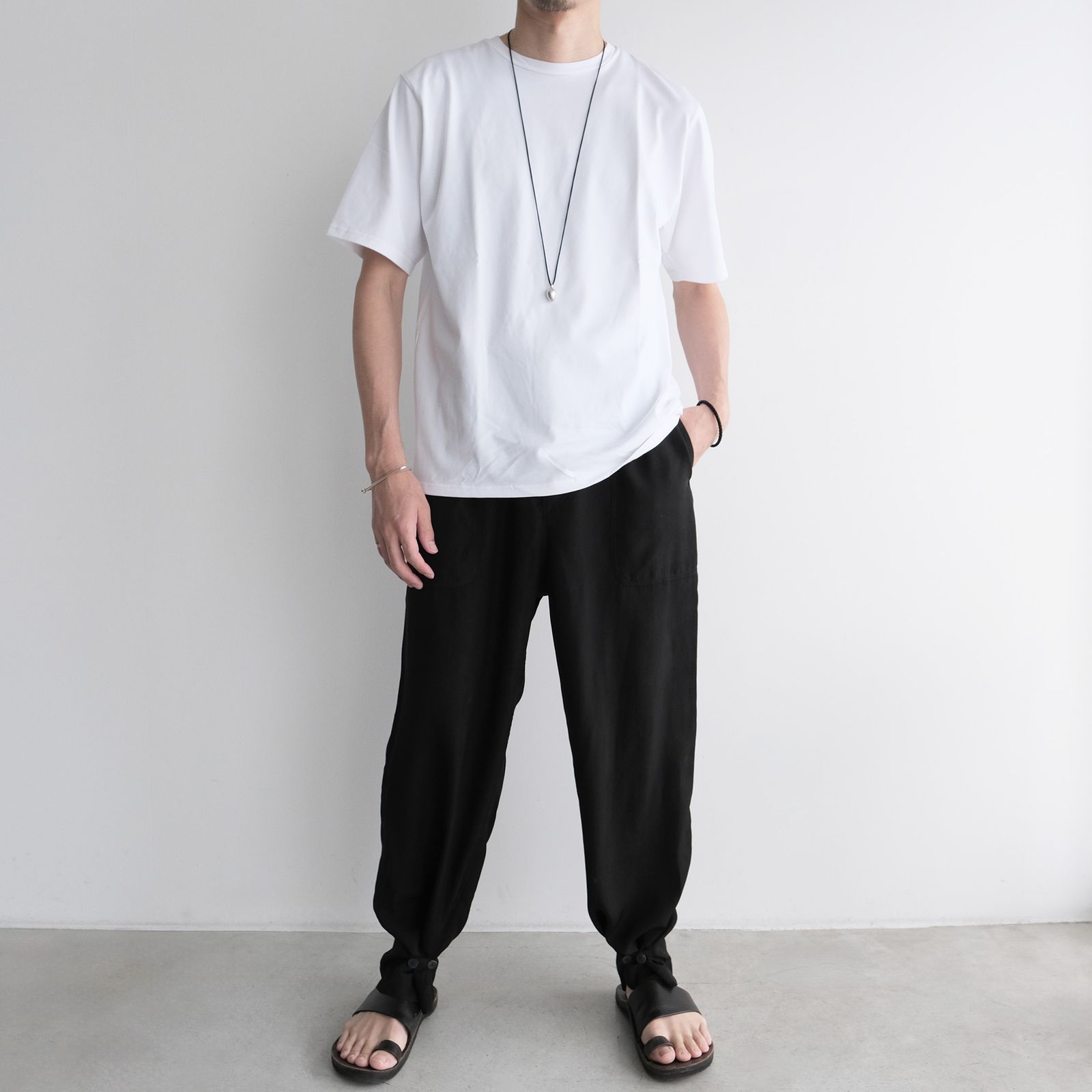 Fibril Silk Tafta Easy Baker Pants -パンツ-（Black / ブラック）