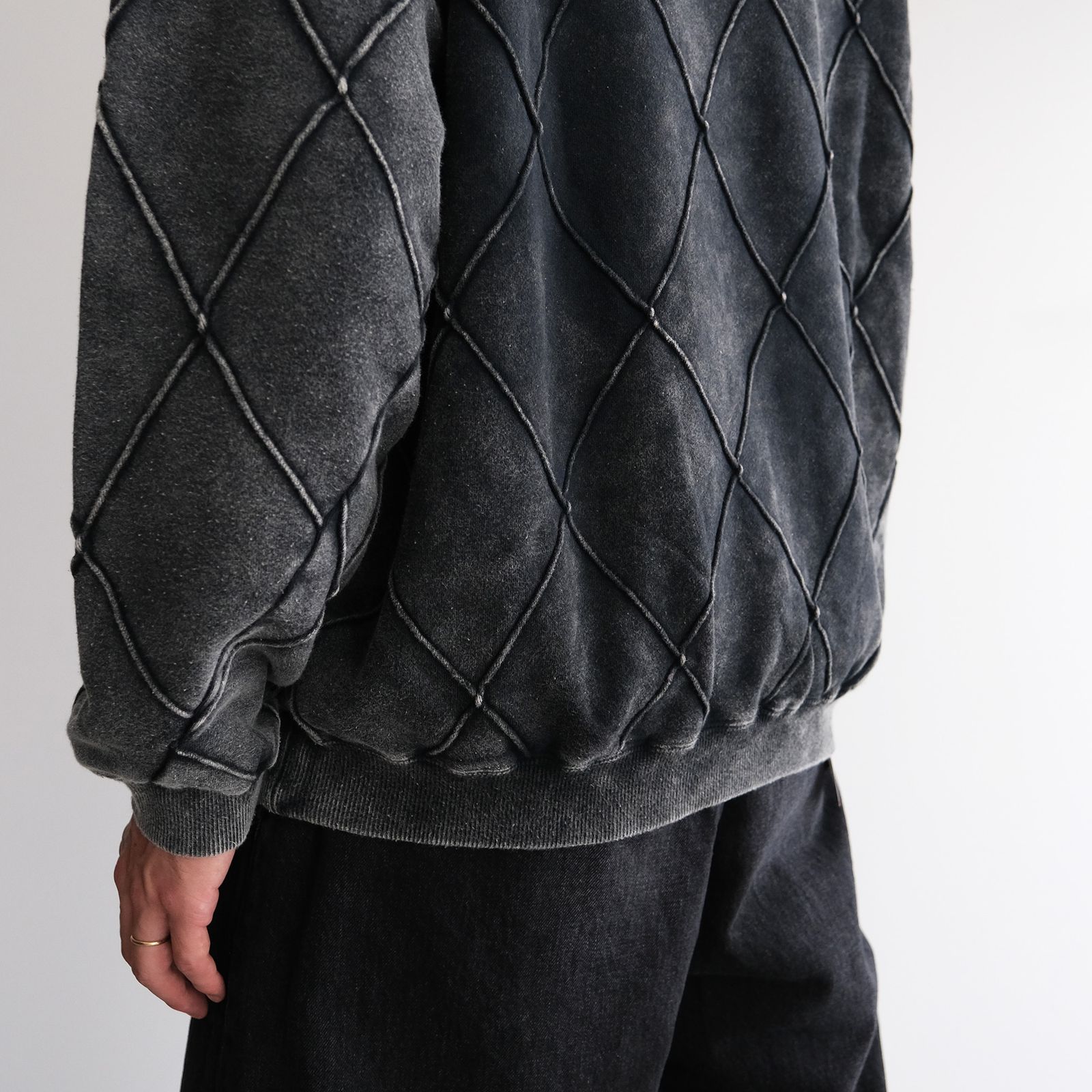 Hand Dye Diamond Twist Sweat -スウェット-（Black / ブラック）