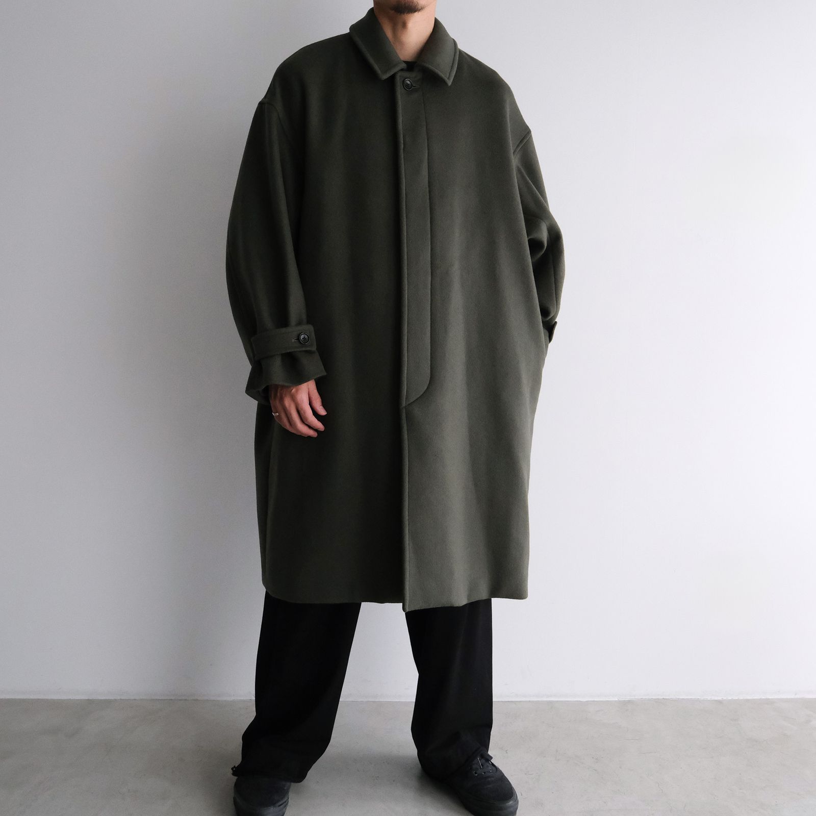 Light Melton Oversized Coat -コート-（Green / グリーン）
