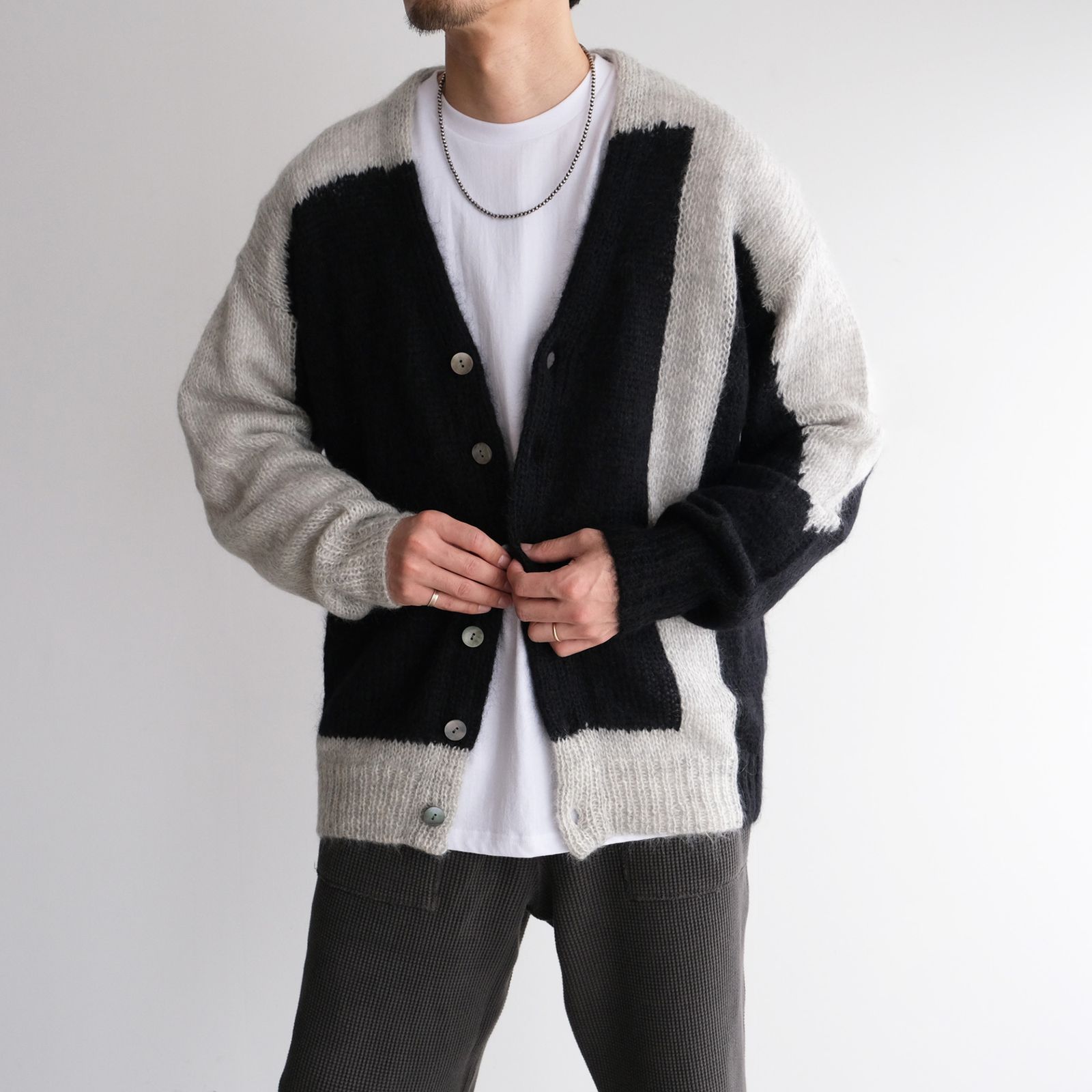 Hand Knitted Mohair Cardigan -カーディガン-（Black / ブラック）