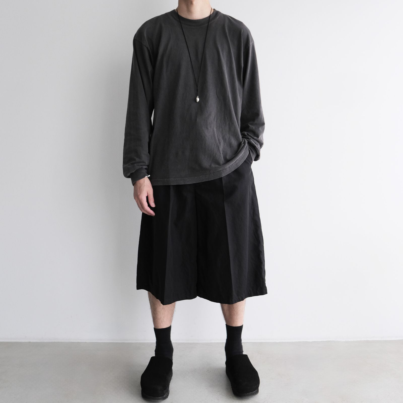 Cotton Washer Half Pants -ショーツ-（Black / ブラック）