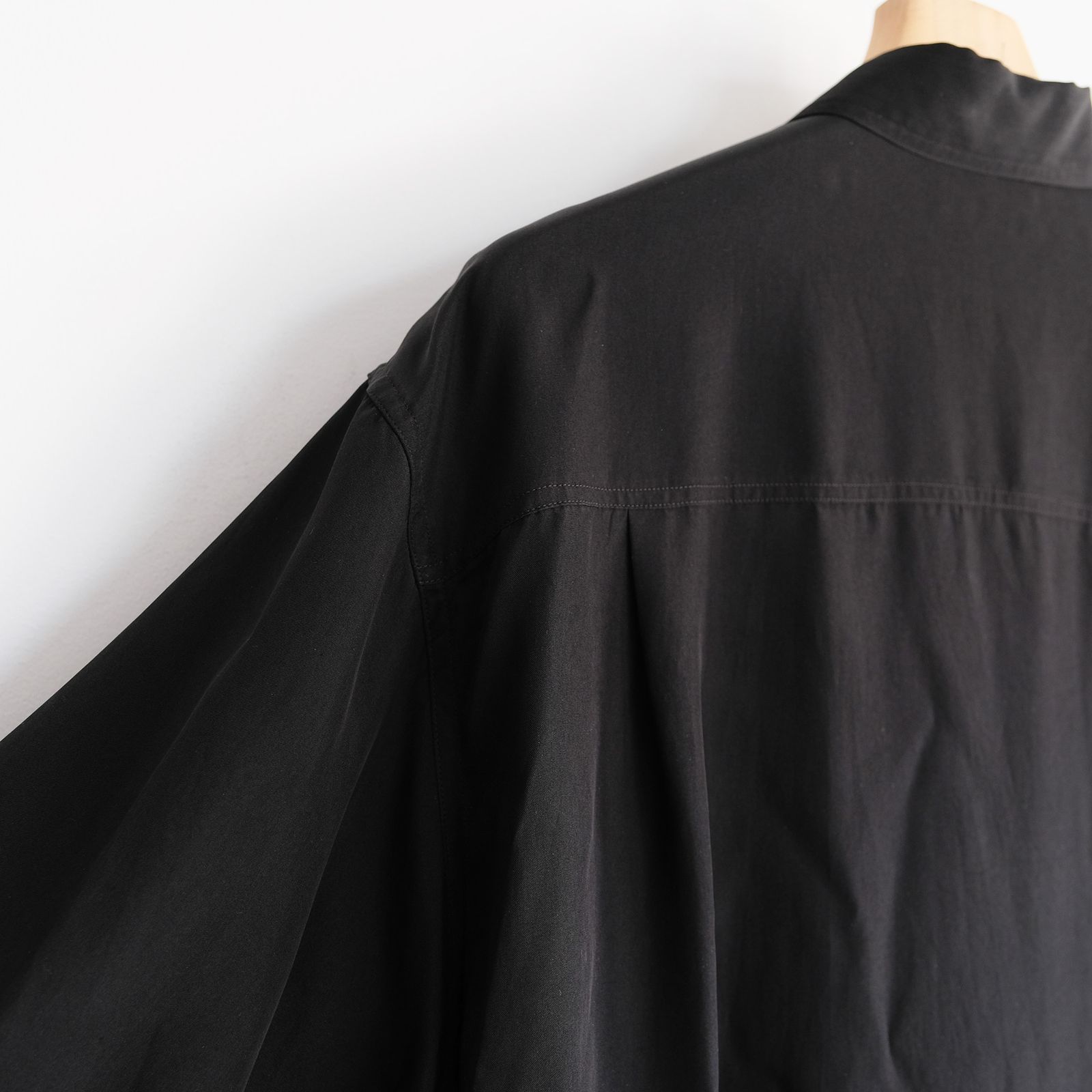 Fibril Silk Tafta Work Shirt -シャツ-（Black / ブラック）