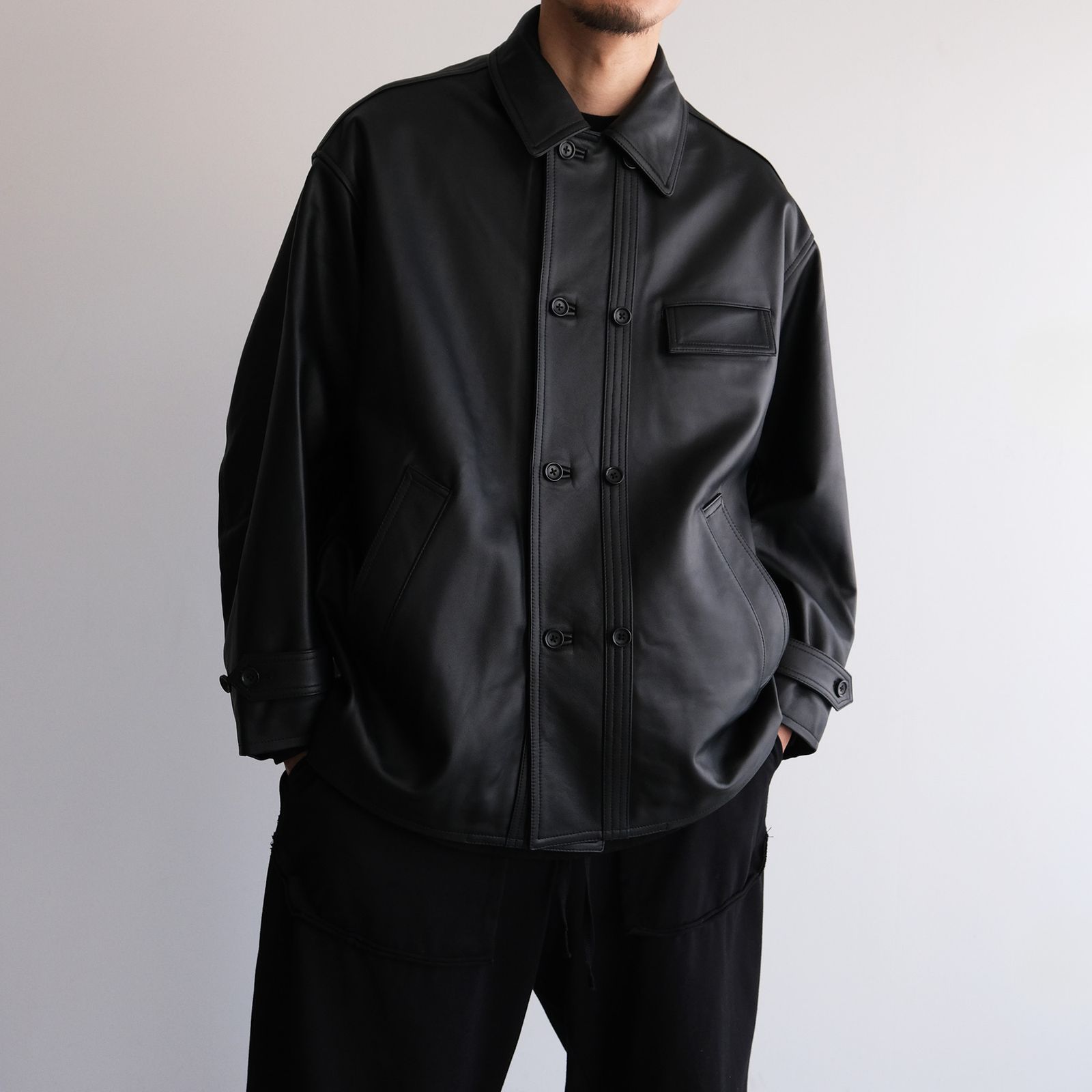 Sheep Leather Corbusier Jacket -ジャケット-（Black / ブラック）