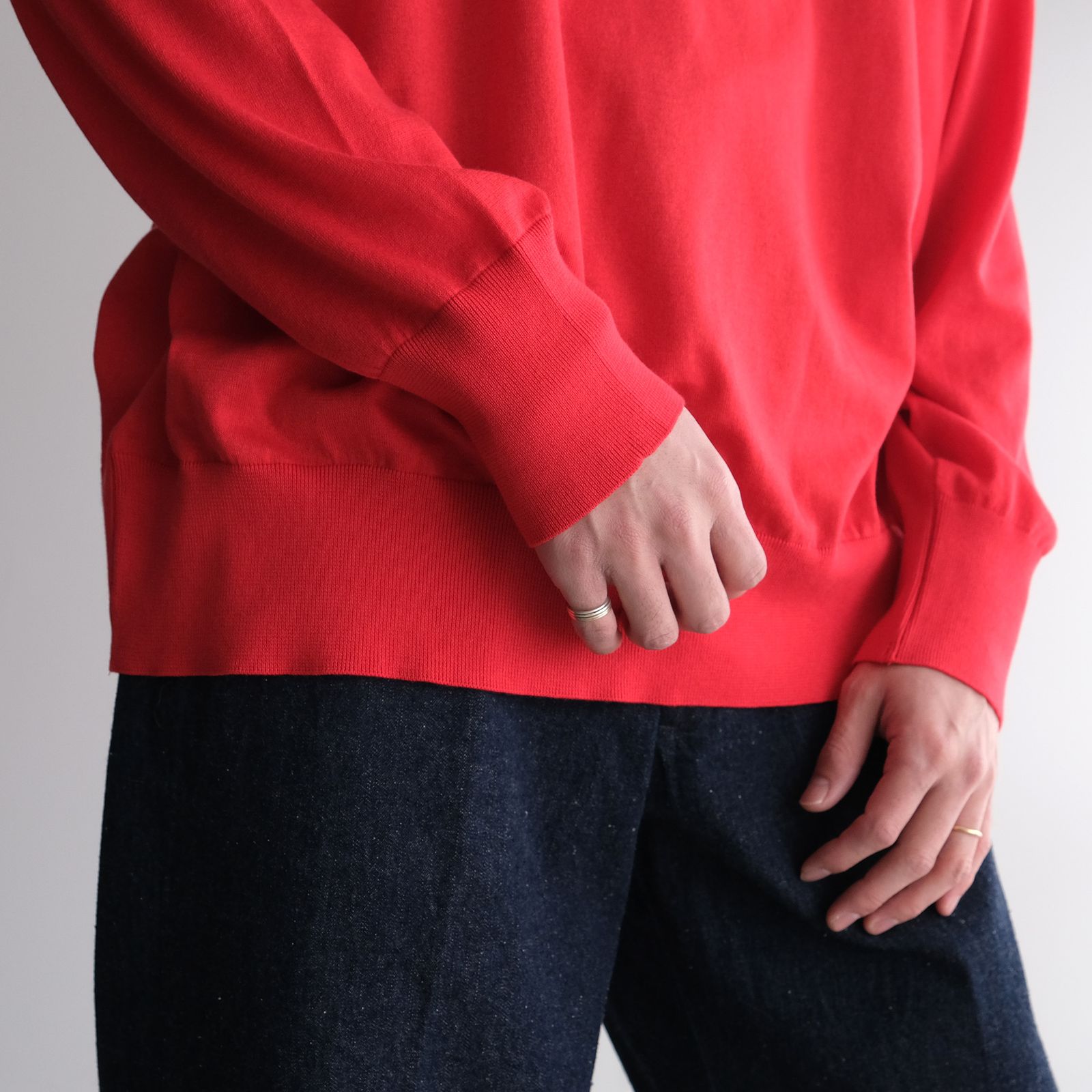 Crew Neck Knit -ニット-（Red / レッド）