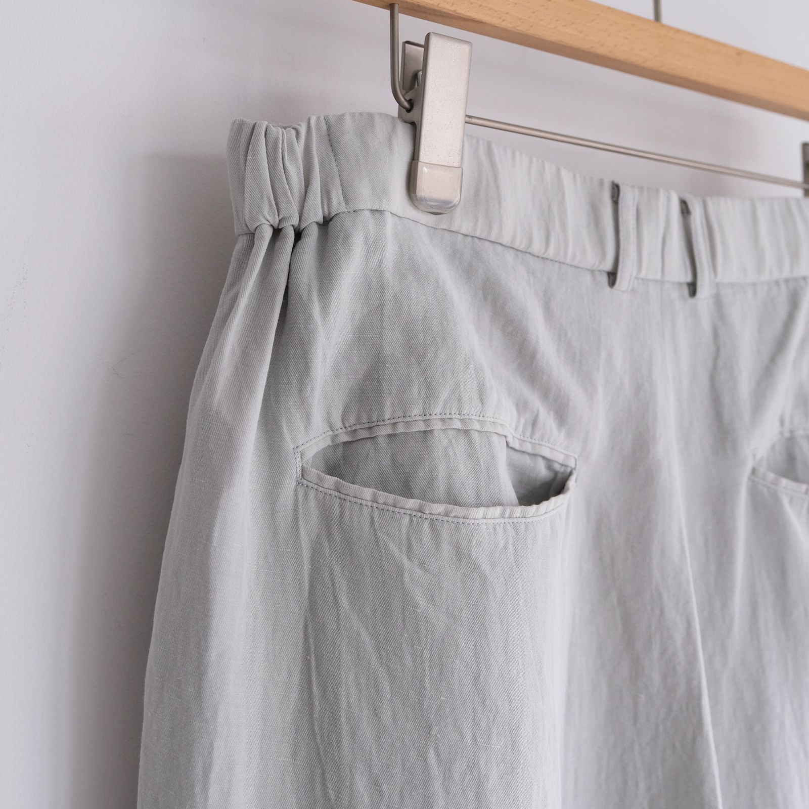 Cotton Linen Voile Loose Fit Pants -パンツ-（Sax / サックス）