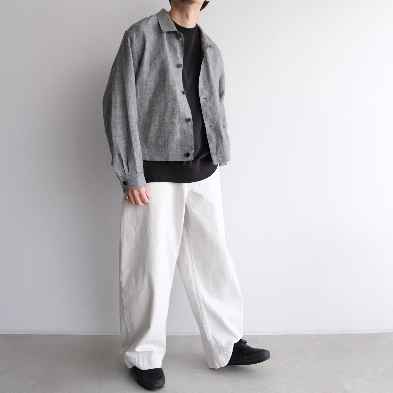 Linen-Trucker Jacket -ジャケット-（G.Plaid / グレンチェック）