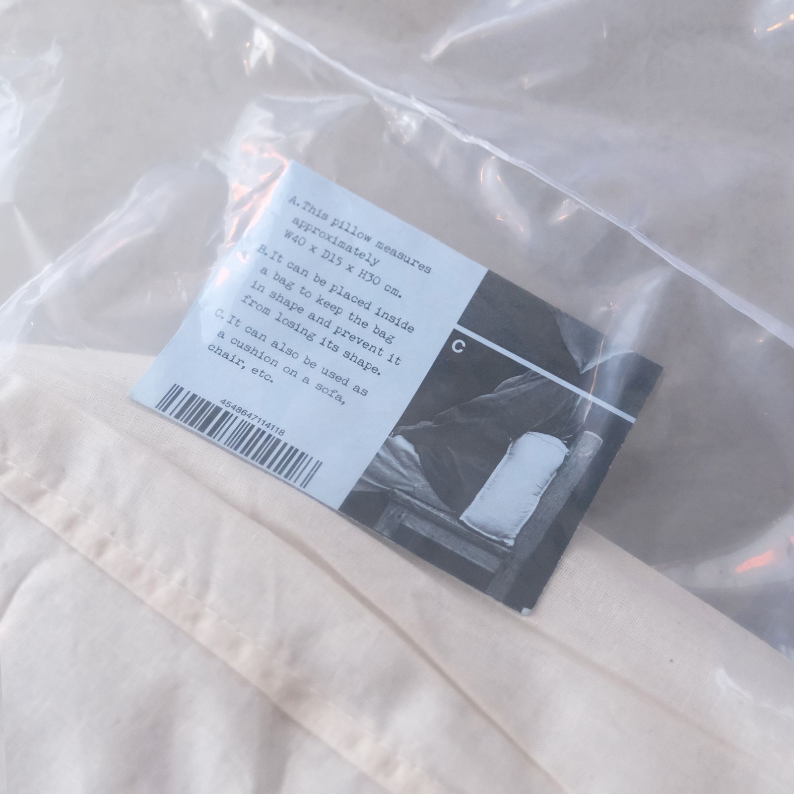 Bag Shaper Pillow Rectangle Large（Ivory/ アイボリー）