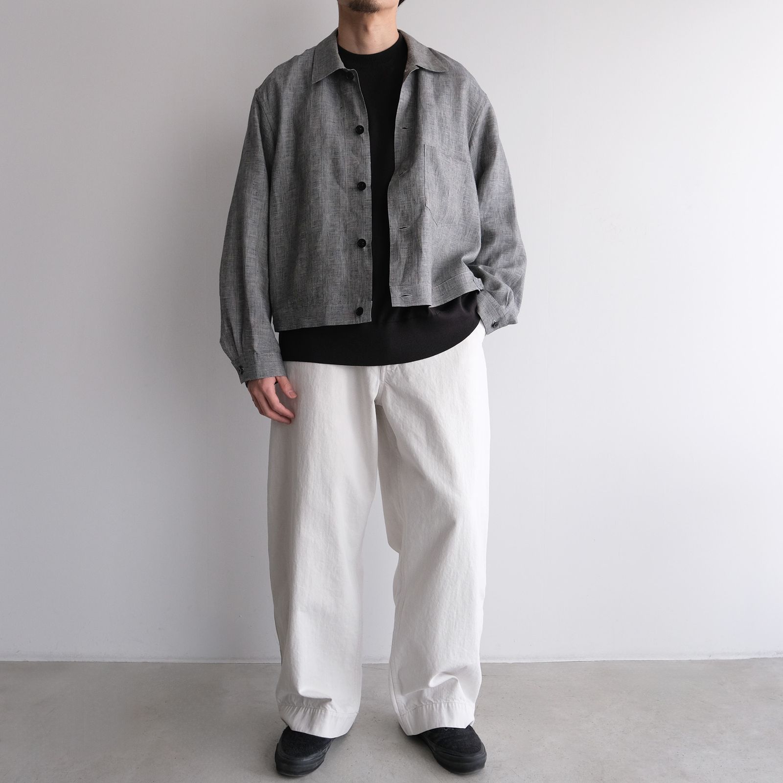 Linen-Trucker Jacket -ジャケット-（G.Plaid / グレンチェック）