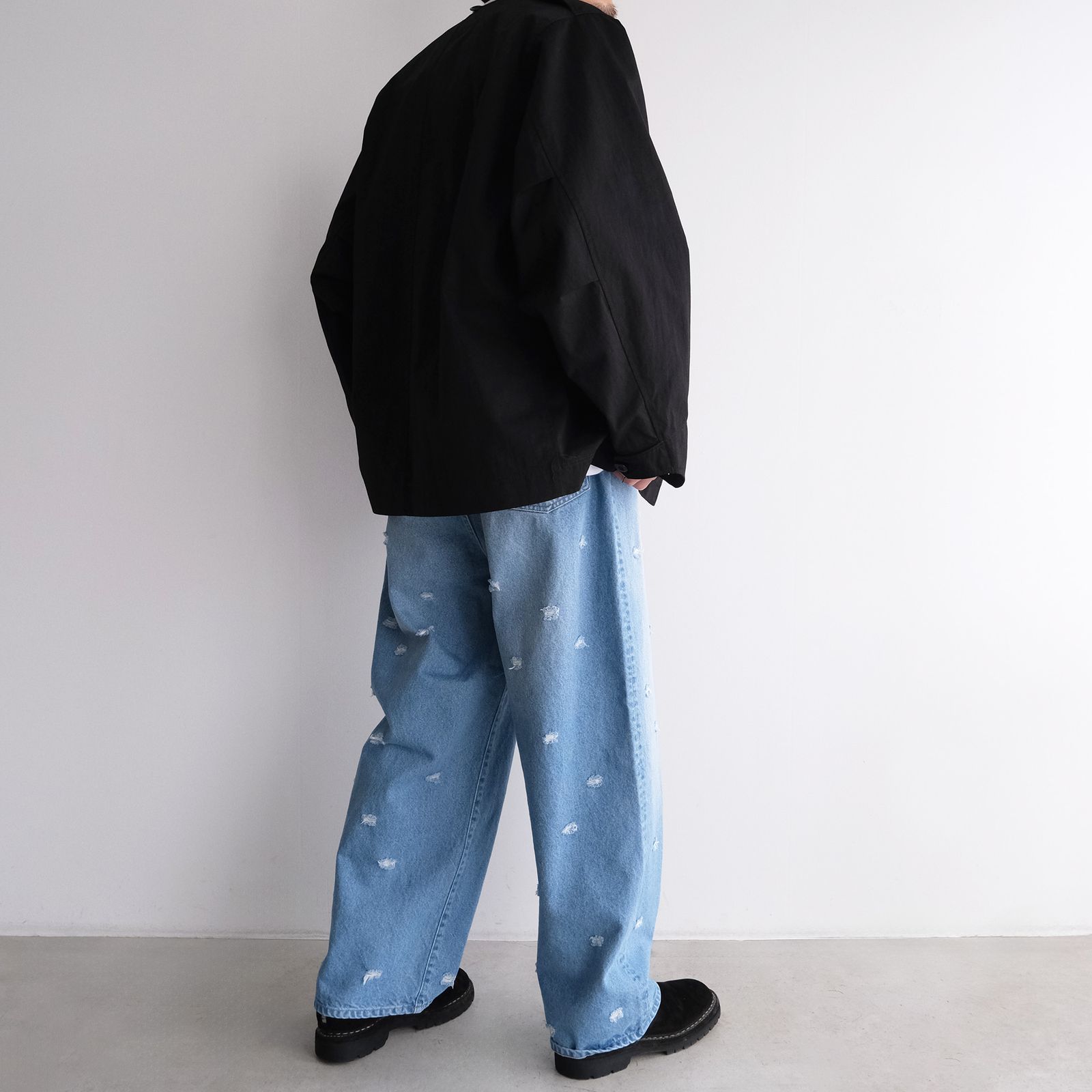 Dot Hole Denim Pants -デニム-（Blue Used / ブルー ユーズド）
