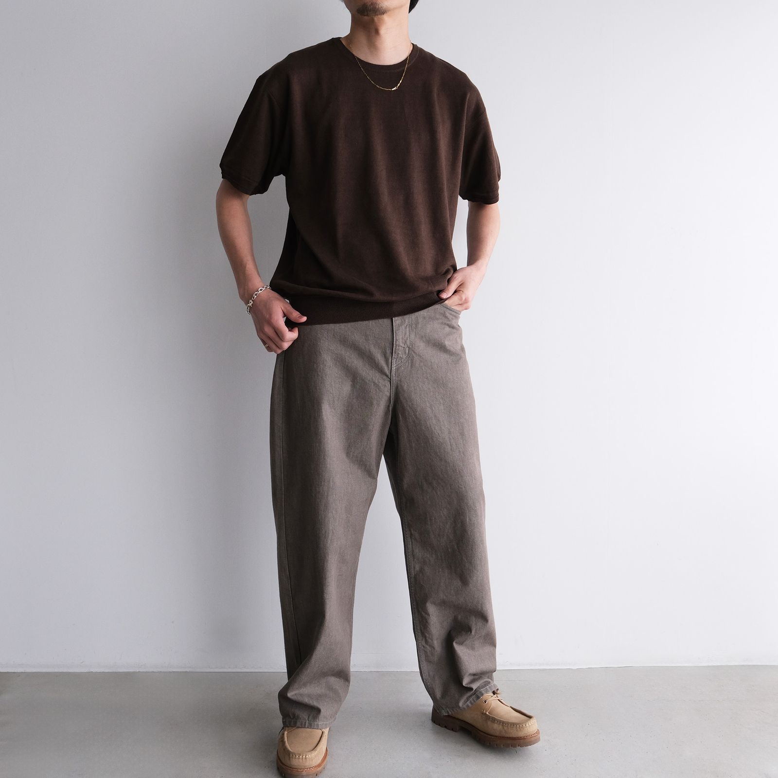 2/26Safirin 18Gauge Knit Pullover -Tシャツ-（Brown Mix / ブラウンミックス）