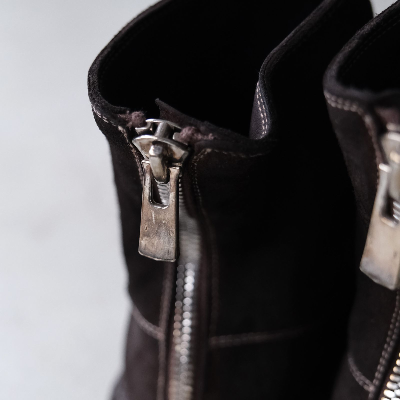 796V_N Calf Reverse Shoes Back Zip Boot -ブーツ-（Brown / ブラウン）