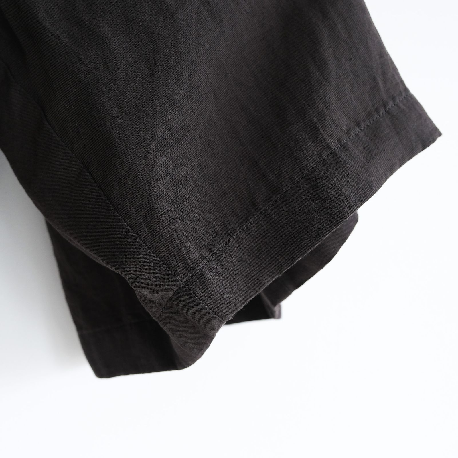 Cotton Linen Voile Loose Fit Shorts -パンツ-（Charcoal Gray / チャコールグレー）