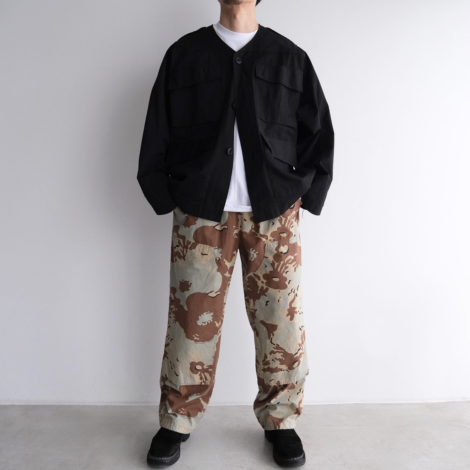 Camo Flower Double Knee Pants -パンツ-（Beige / ベージュ）