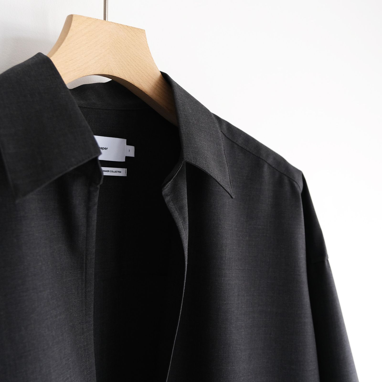 Fine Wool Heather L/S Skipper Shirt -シャツ-（Charcoal / チャコール）GU261-50320