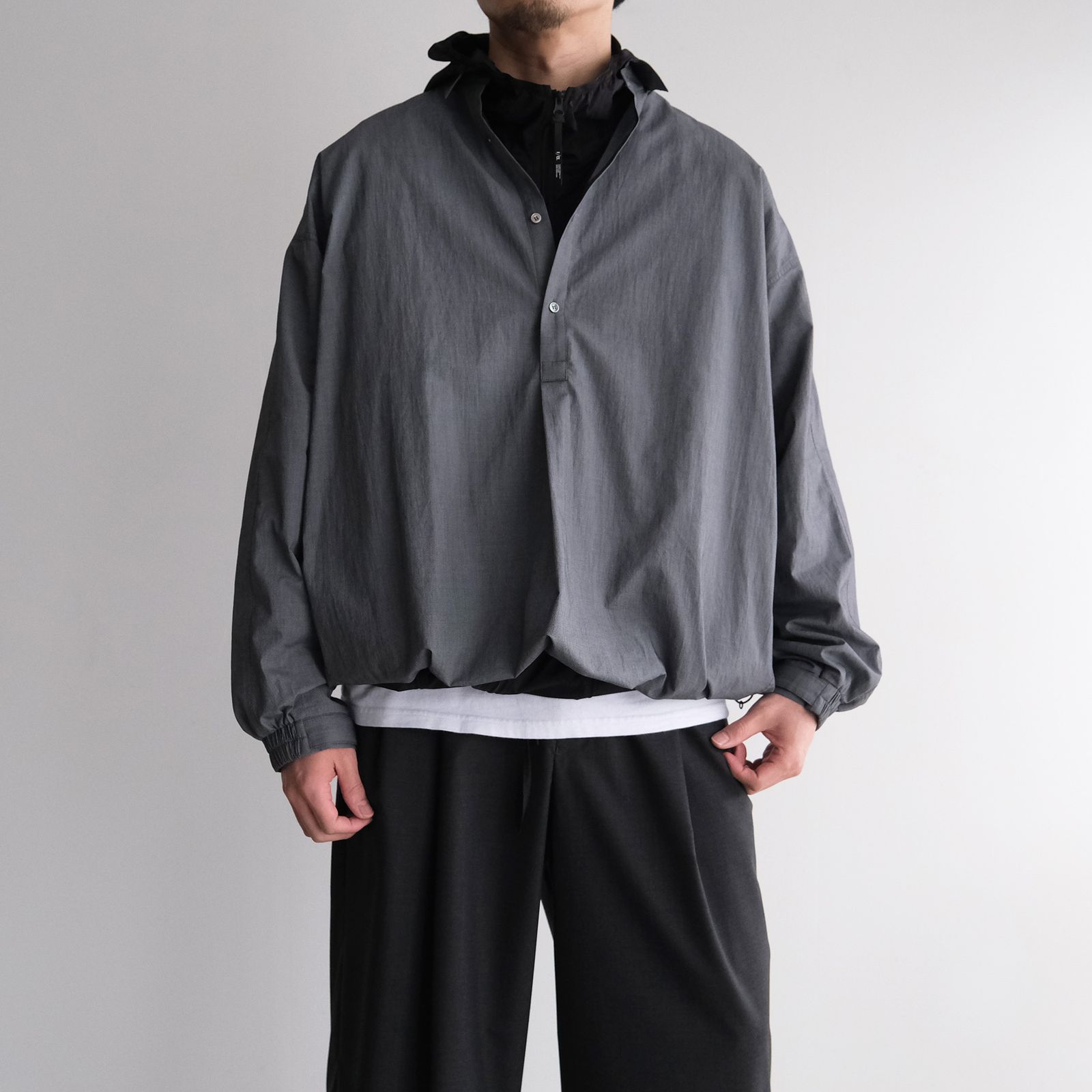 Seersucker Pullover Shirt -シャツ-（Gray / グレー）GU261-50445
