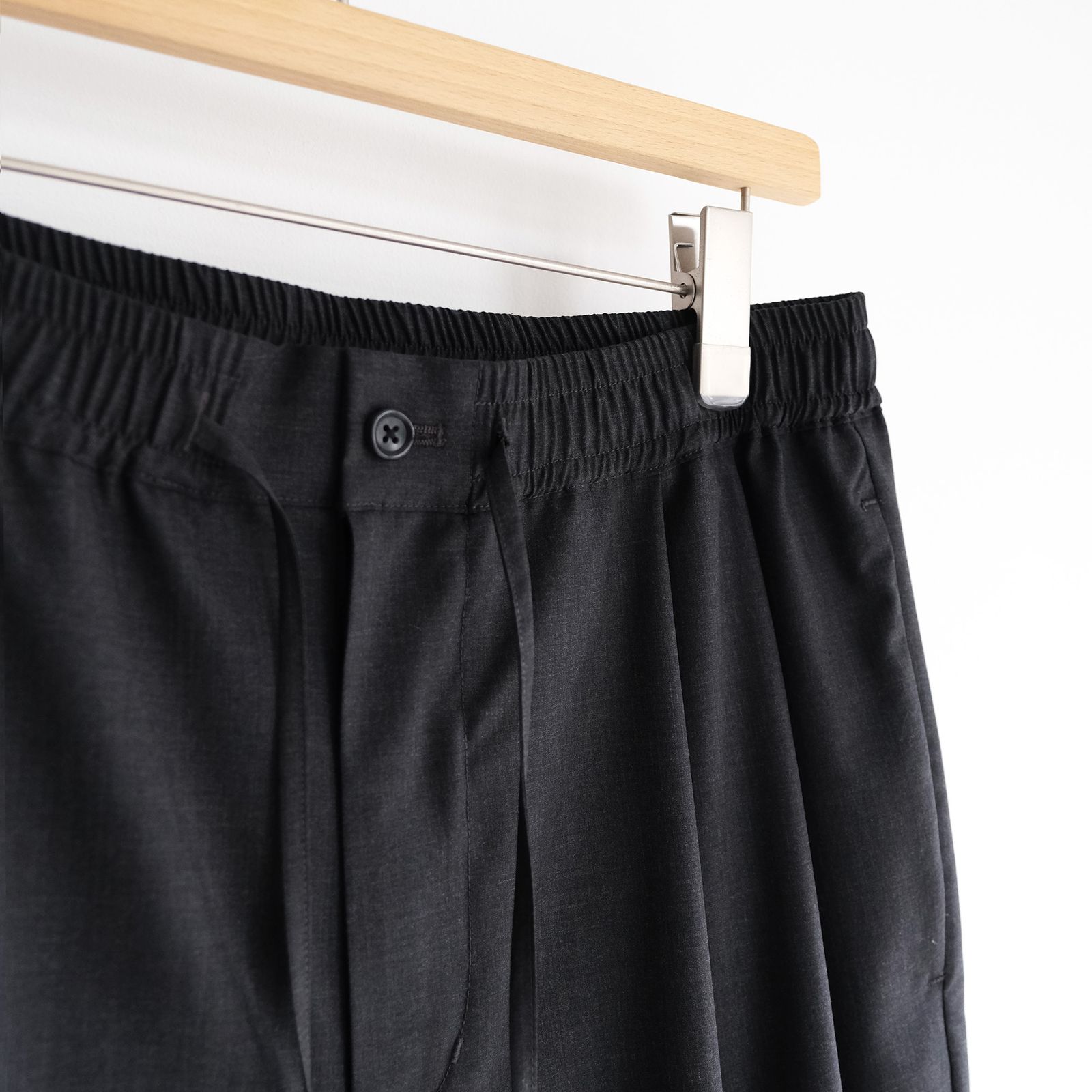 Fine Wool Heather Drawstring Track Pants -パンツ-（Charcoal / チャコール）GM261-40322