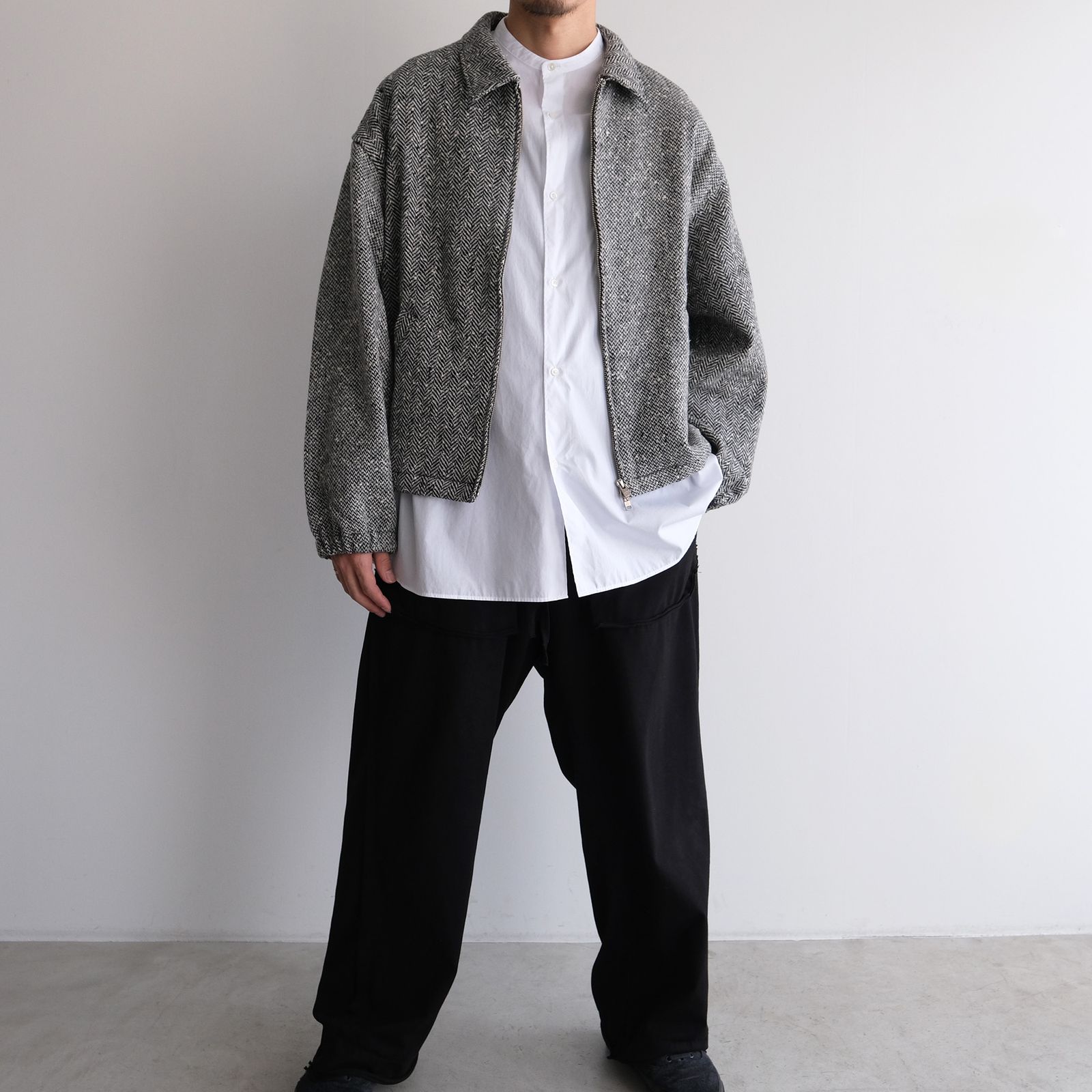 Tweed Zip Front Blouson -ブルゾン-（Black / ブラック）