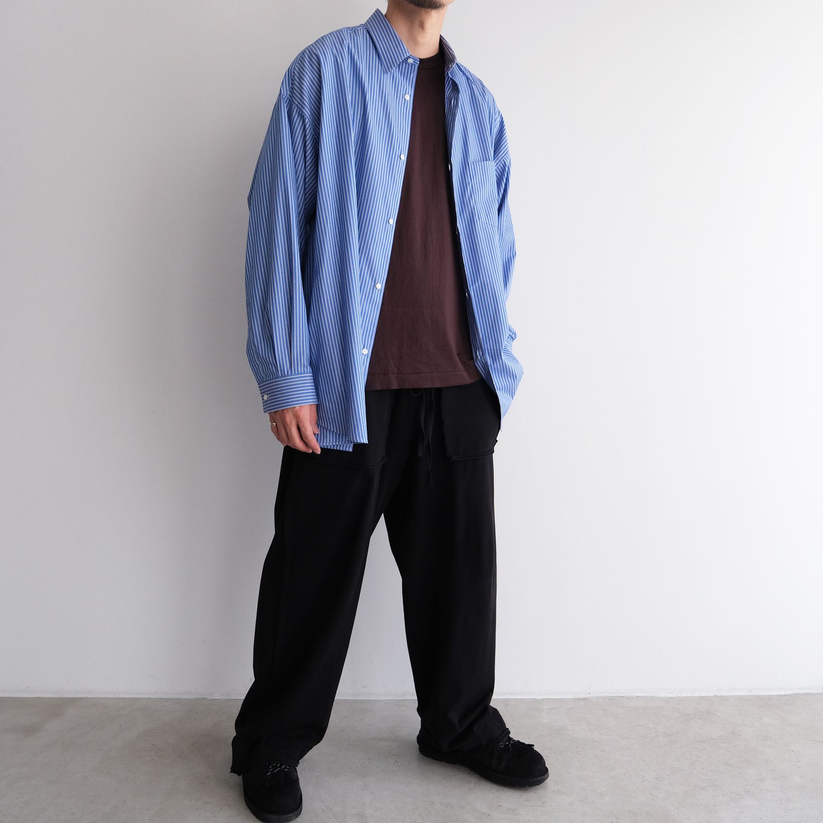Sidogras L/S Oversized Regular Collar Shirt -シャツ-（Blue Stripe / ブルーストライプ）