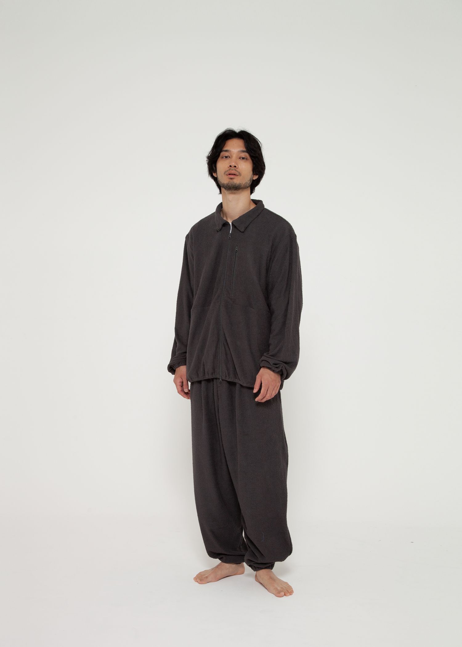 SAUNAS"サ"Towel Cloth Wide Easy Pants -パジャマ-（Charcoal Gray / チャコールグレー）