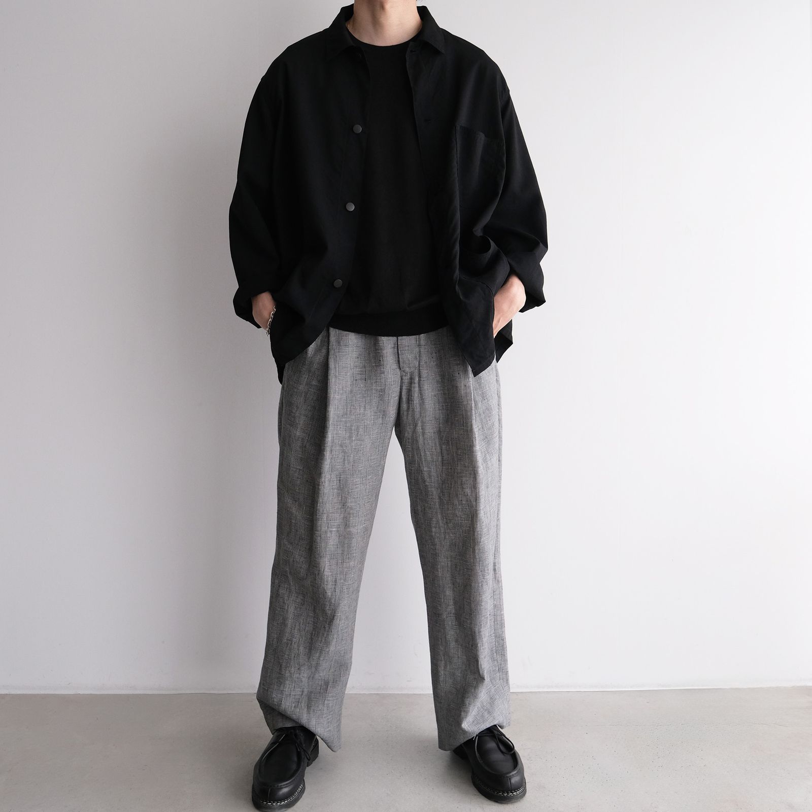 Linen-1 Tuck Pantst -パンツ-（G.Plaid / グレンチェック）