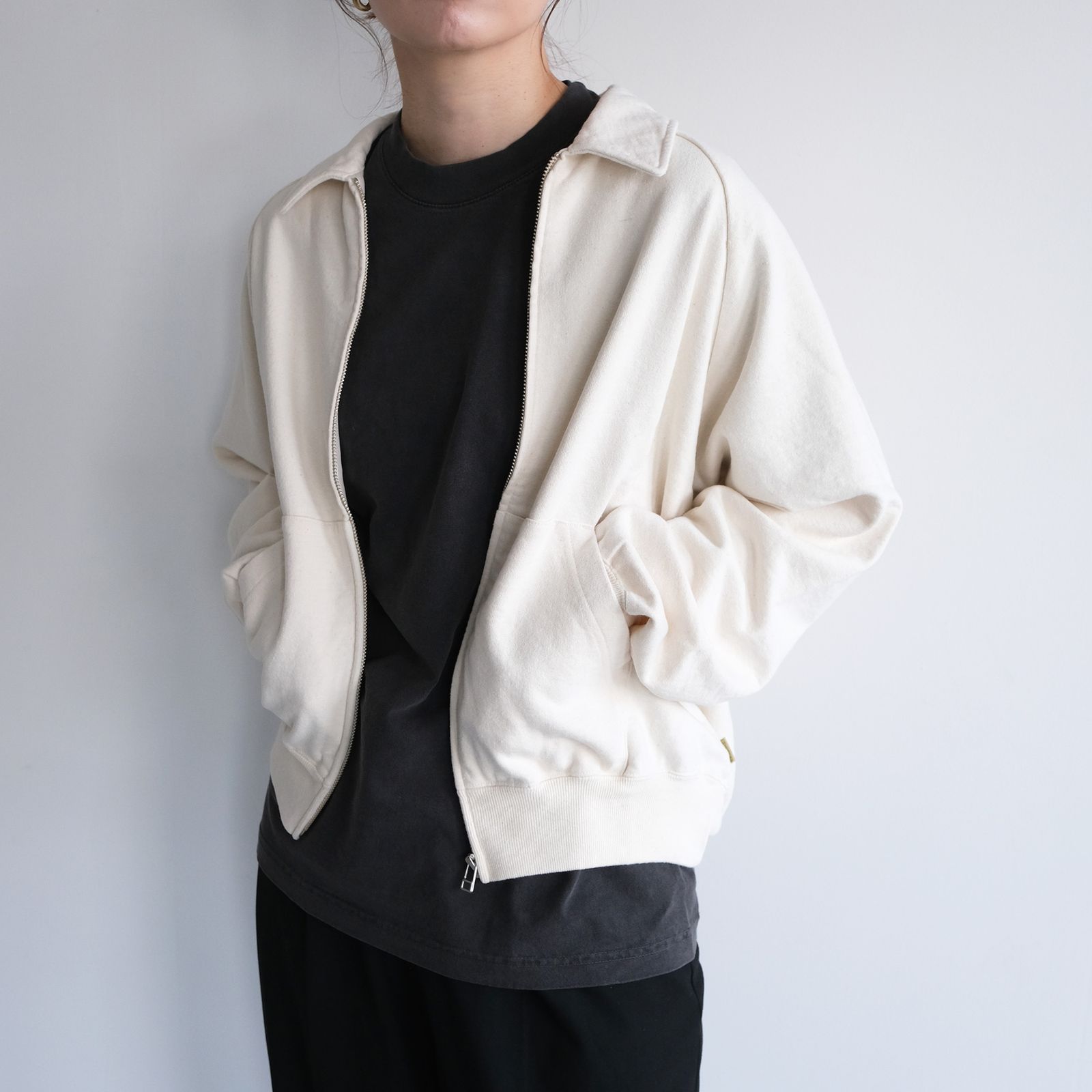 Phatee Hemp Zip Up Sweat -スウェット-（White / ホワイト）
