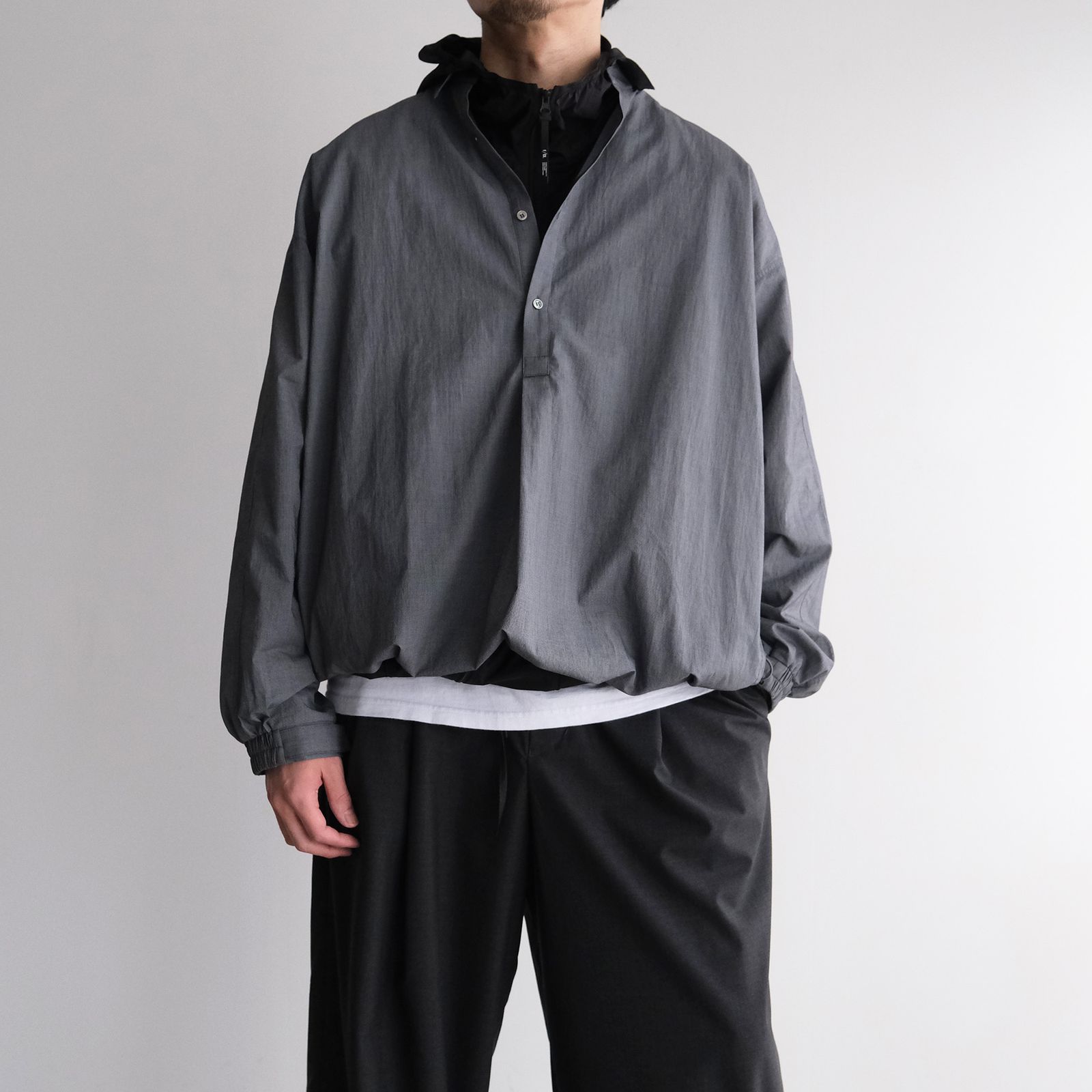 Seersucker Pullover Shirt -シャツ-（Gray / グレー）GU261-50445