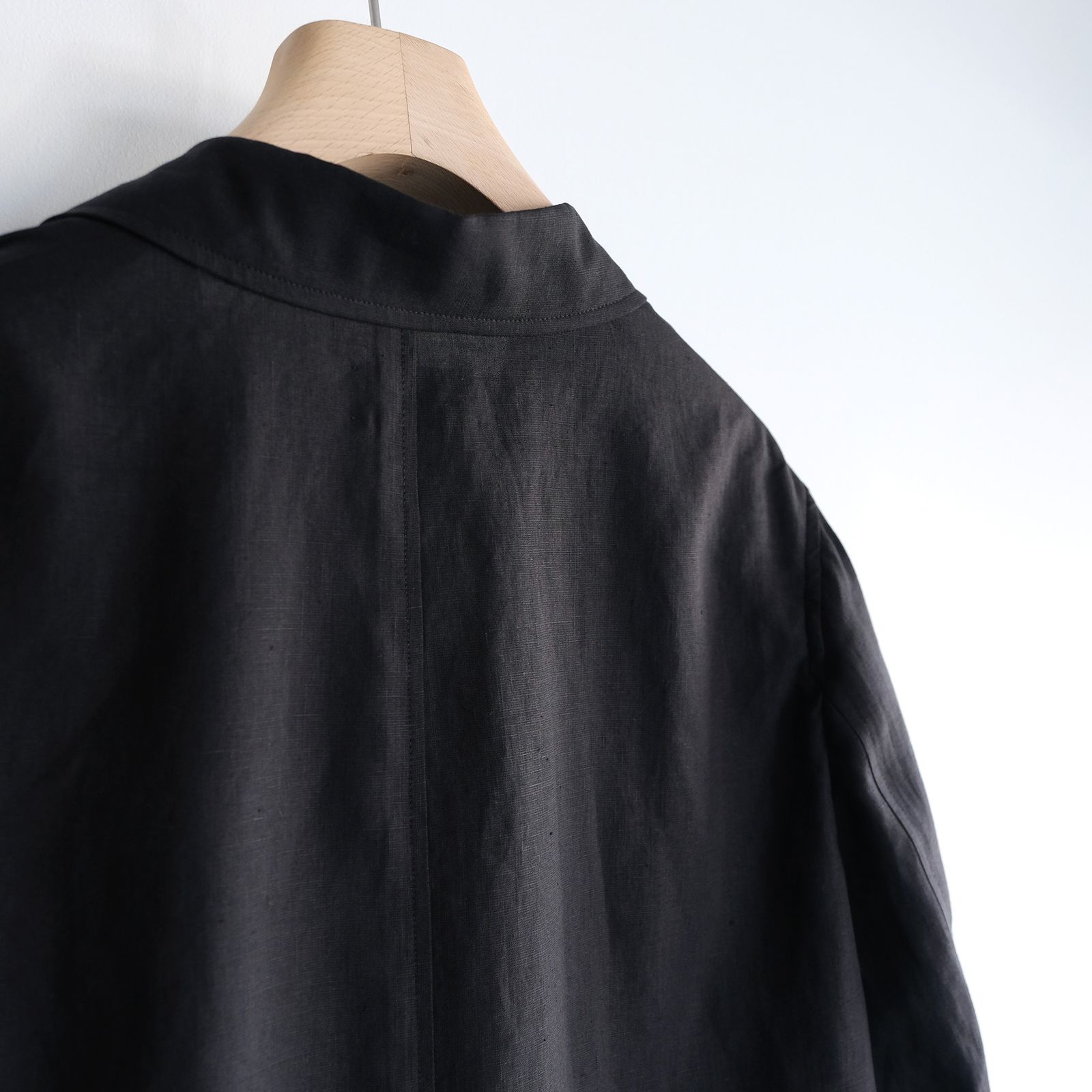 Silk Linen Mixing Tailored Jacket -テーラードジャケット-（Black / ブラック）