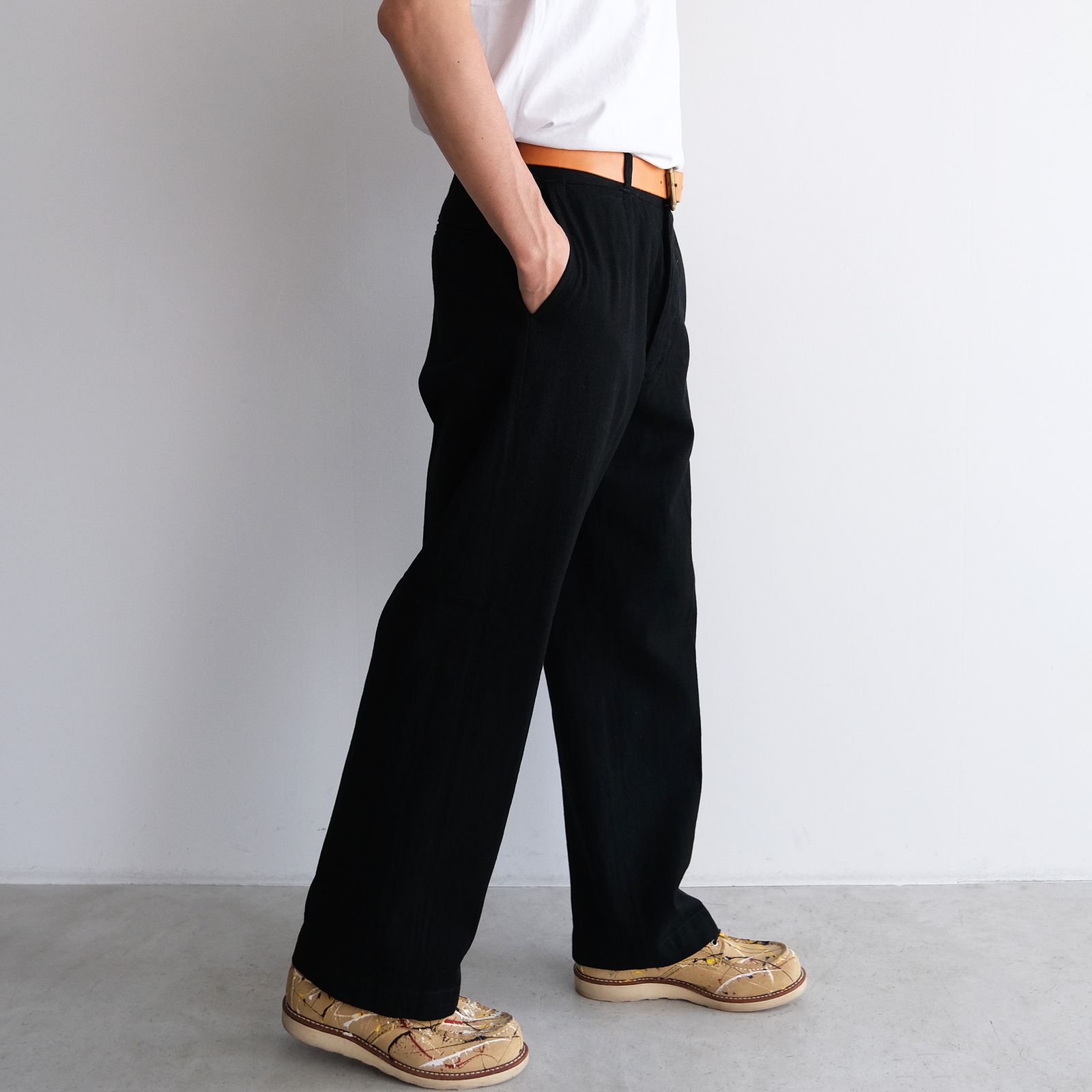 Black Twill Trousers -パンツ-（Black / ブラック）