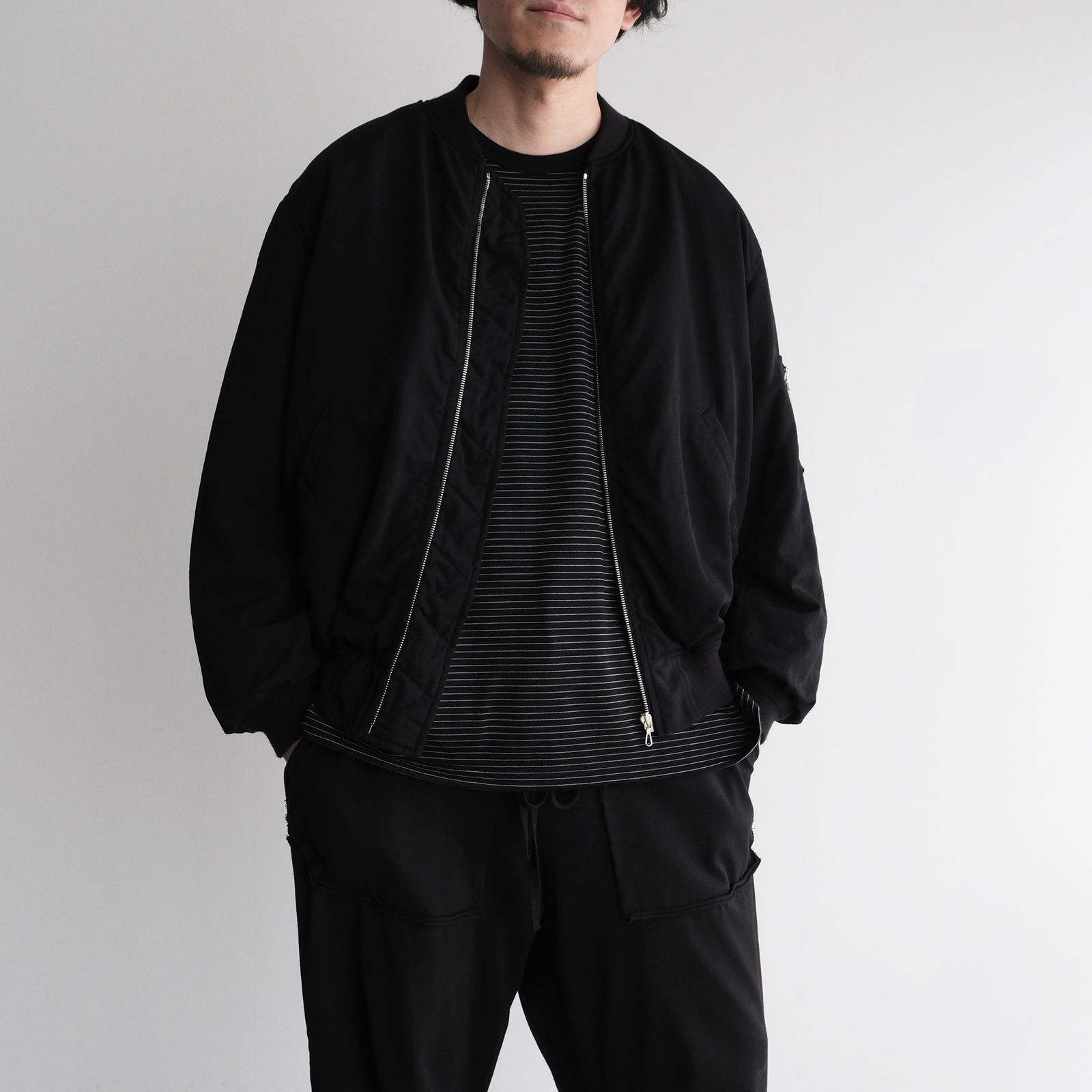 Fulled Wool Twill Flight Jacket -ジャケット-（Black / ブラック）GU263-30411