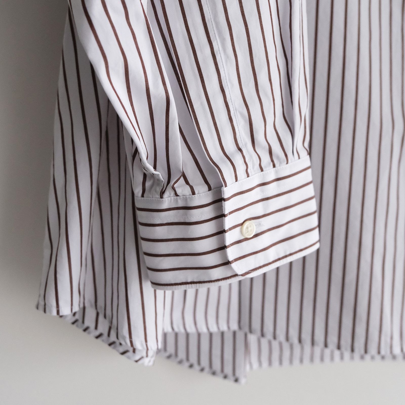 Sidogras Stripe L/S Oversized Band Collar Shirt -ストライプシャツ-（White / ホワイト）GM254-50025STB