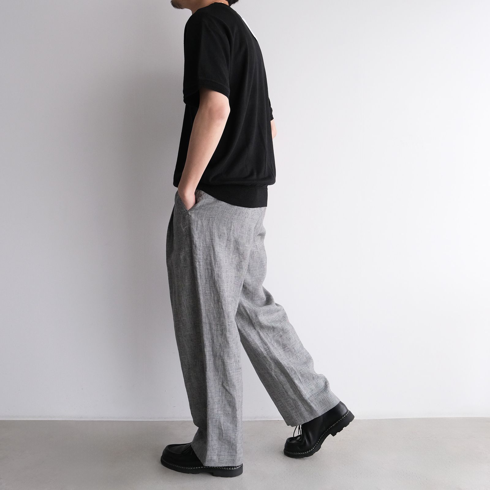 Linen-1 Tuck Pantst -パンツ-（G.Plaid / グレンチェック）